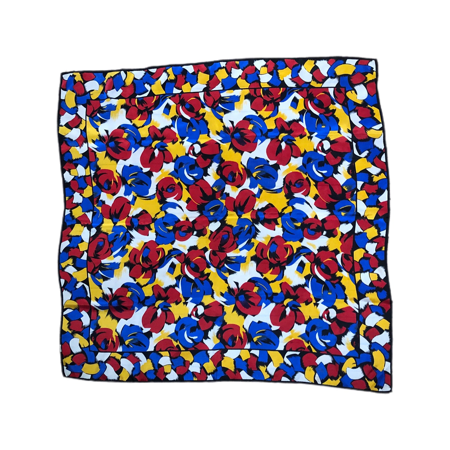 Bold Yellow Blue Red Abstract Unbranded Floral Scarf