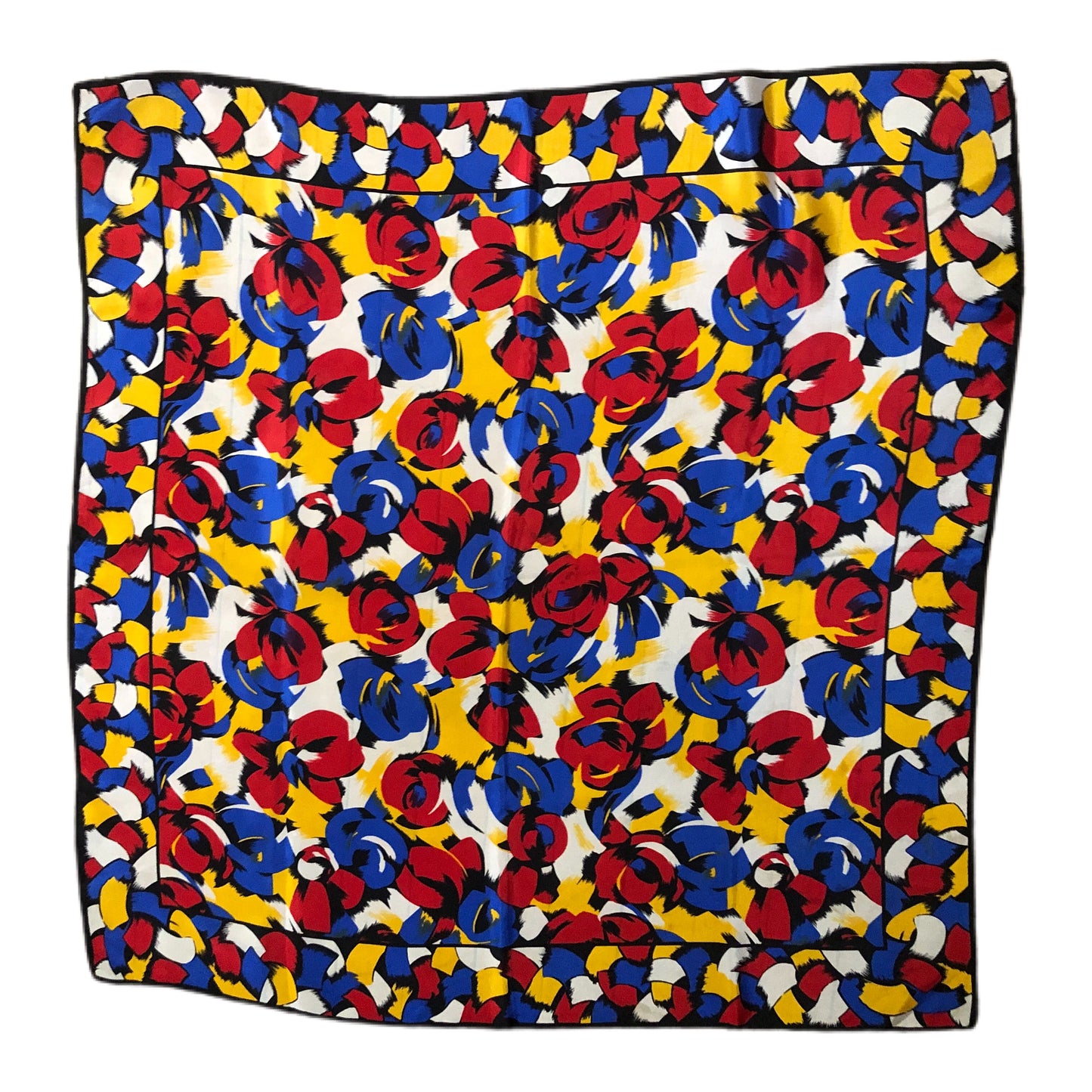 Bold Yellow Blue Red Abstract Unbranded Floral Scarf