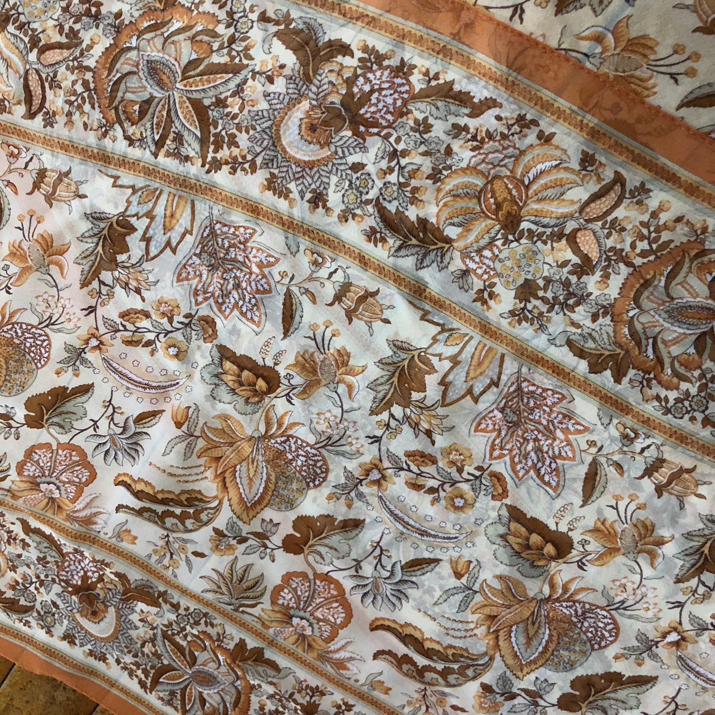 Orange Soda Color Floral Long Unbranded Scarf