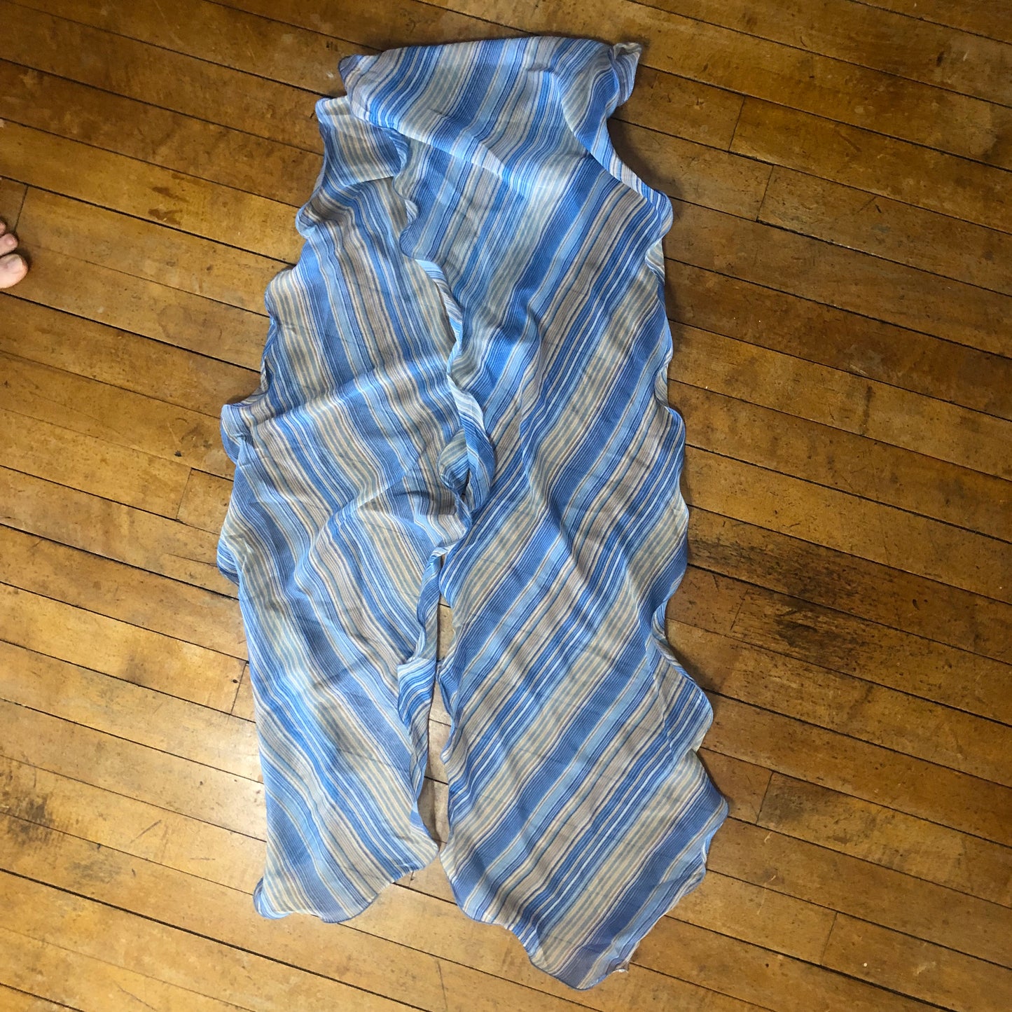 Blue Striped Long Unbranded Scarf