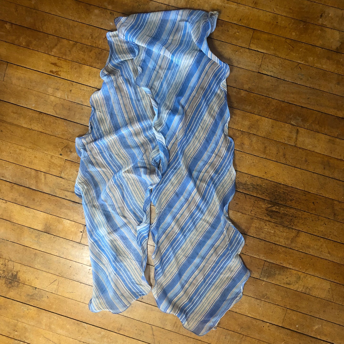 Blue Striped Long Unbranded Scarf