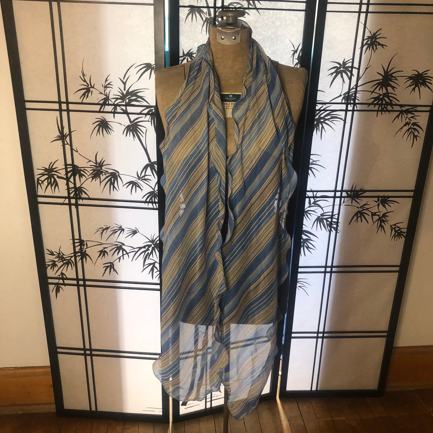 Blue Striped Long Unbranded Scarf