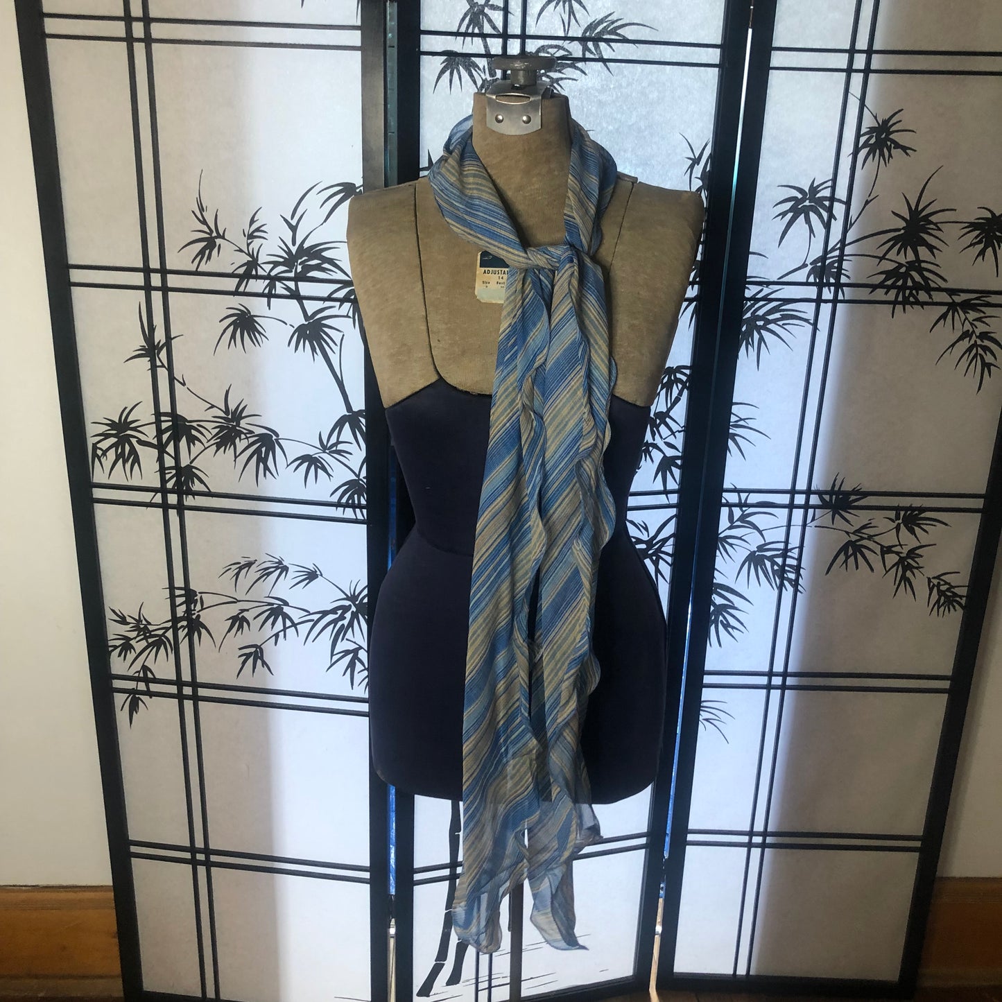 Blue Striped Long Unbranded Scarf
