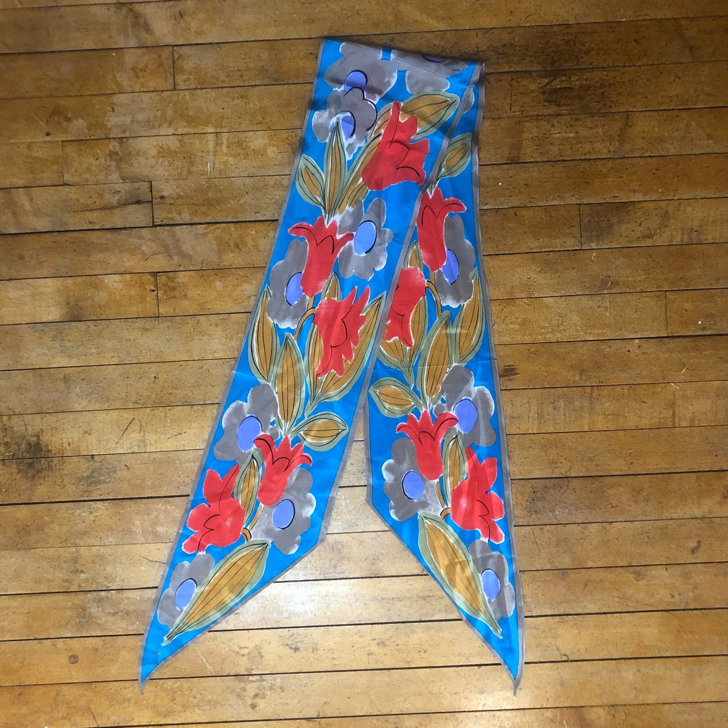 Vana Brand Long Scarf Flower Motif