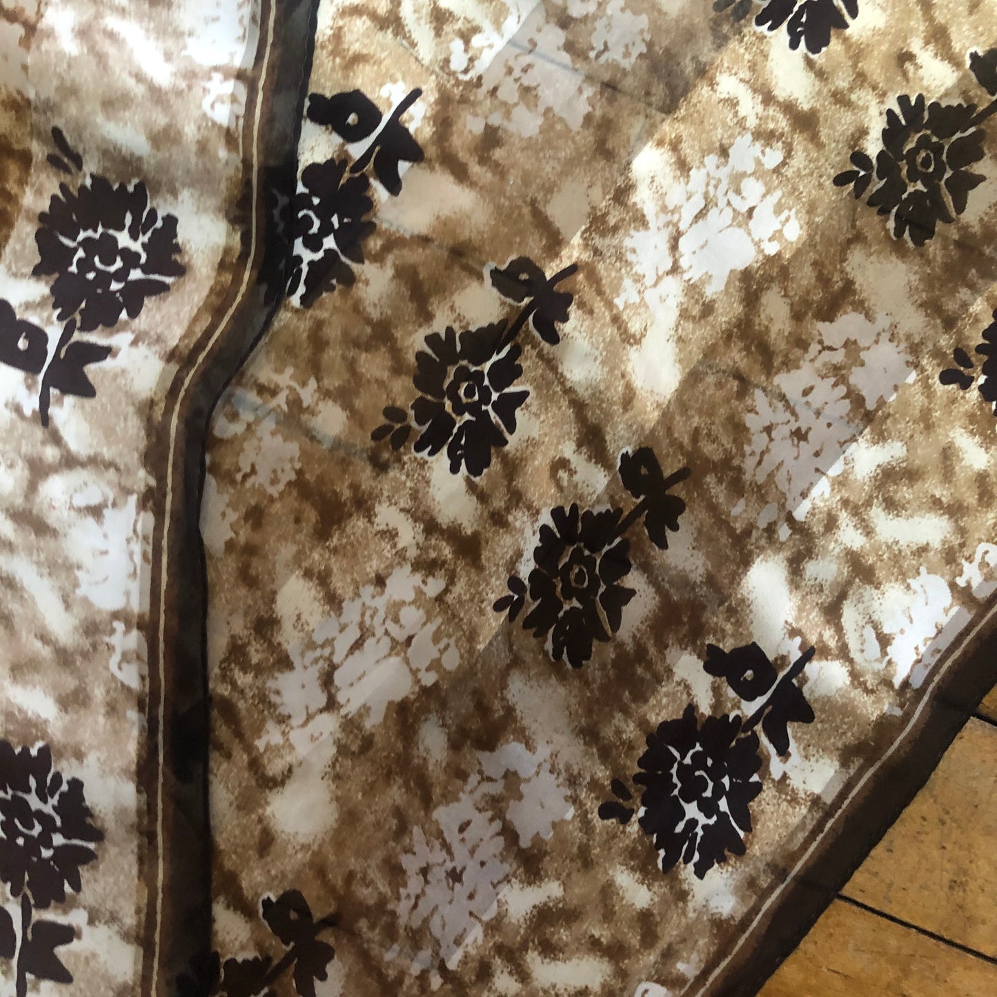 Brown Floral Unbranded Long Scarf