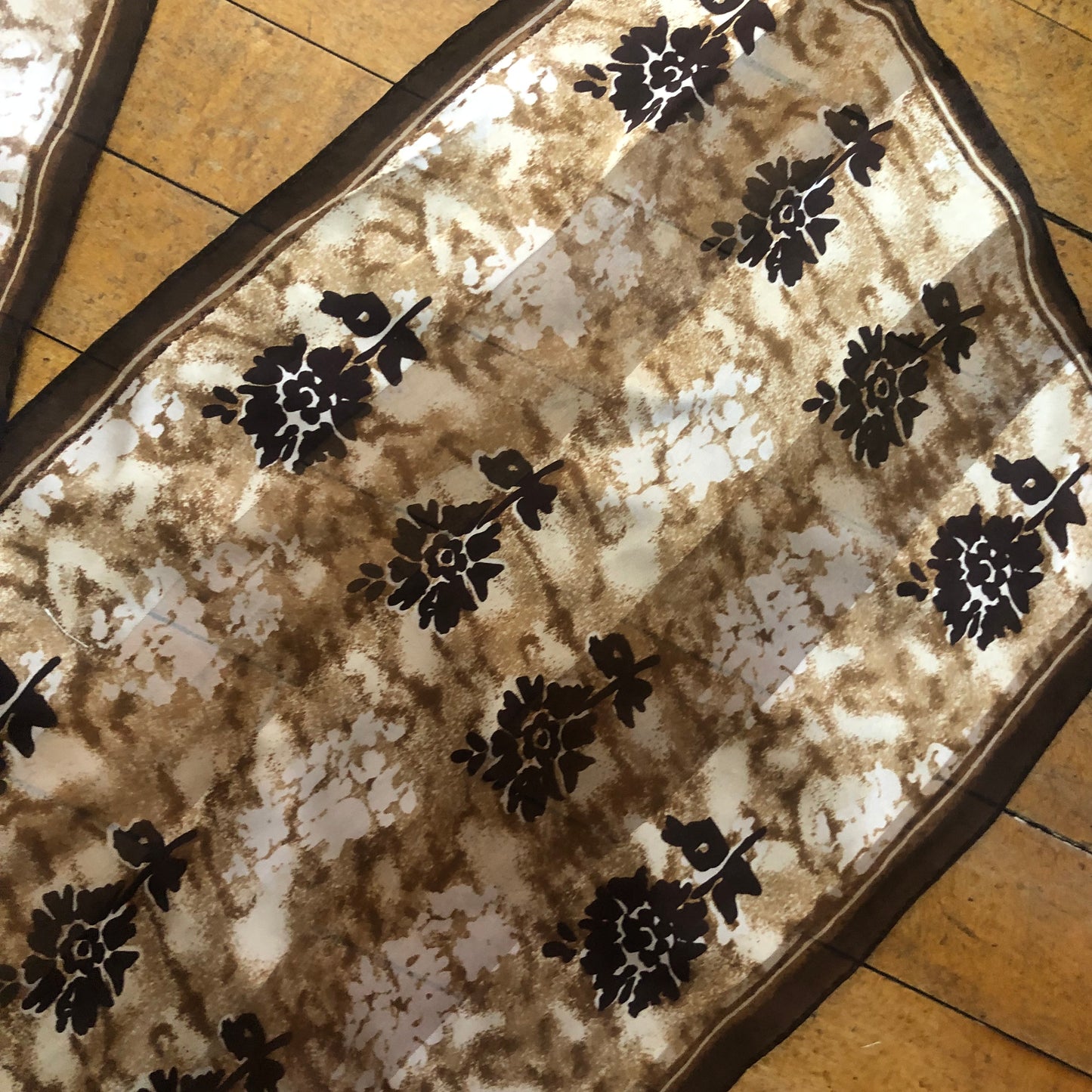 Brown Floral Unbranded Long Scarf