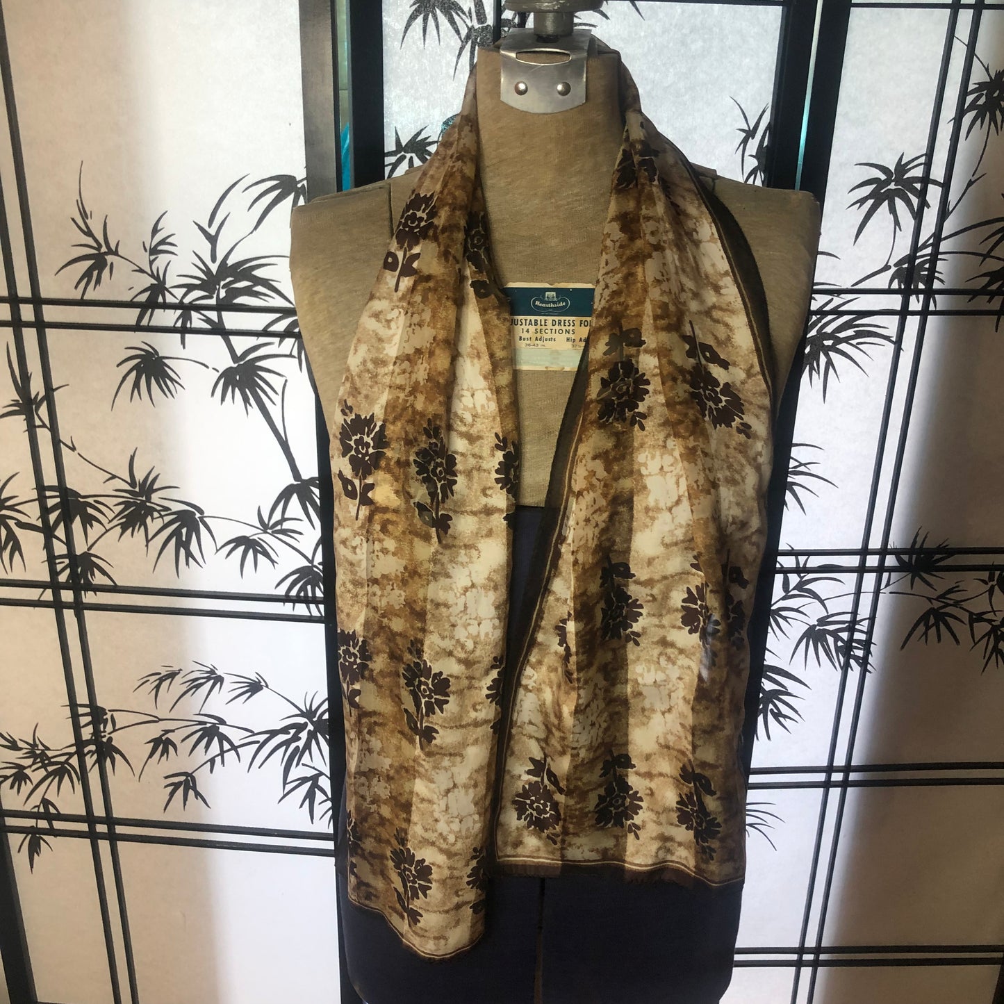 Brown Floral Unbranded Long Scarf