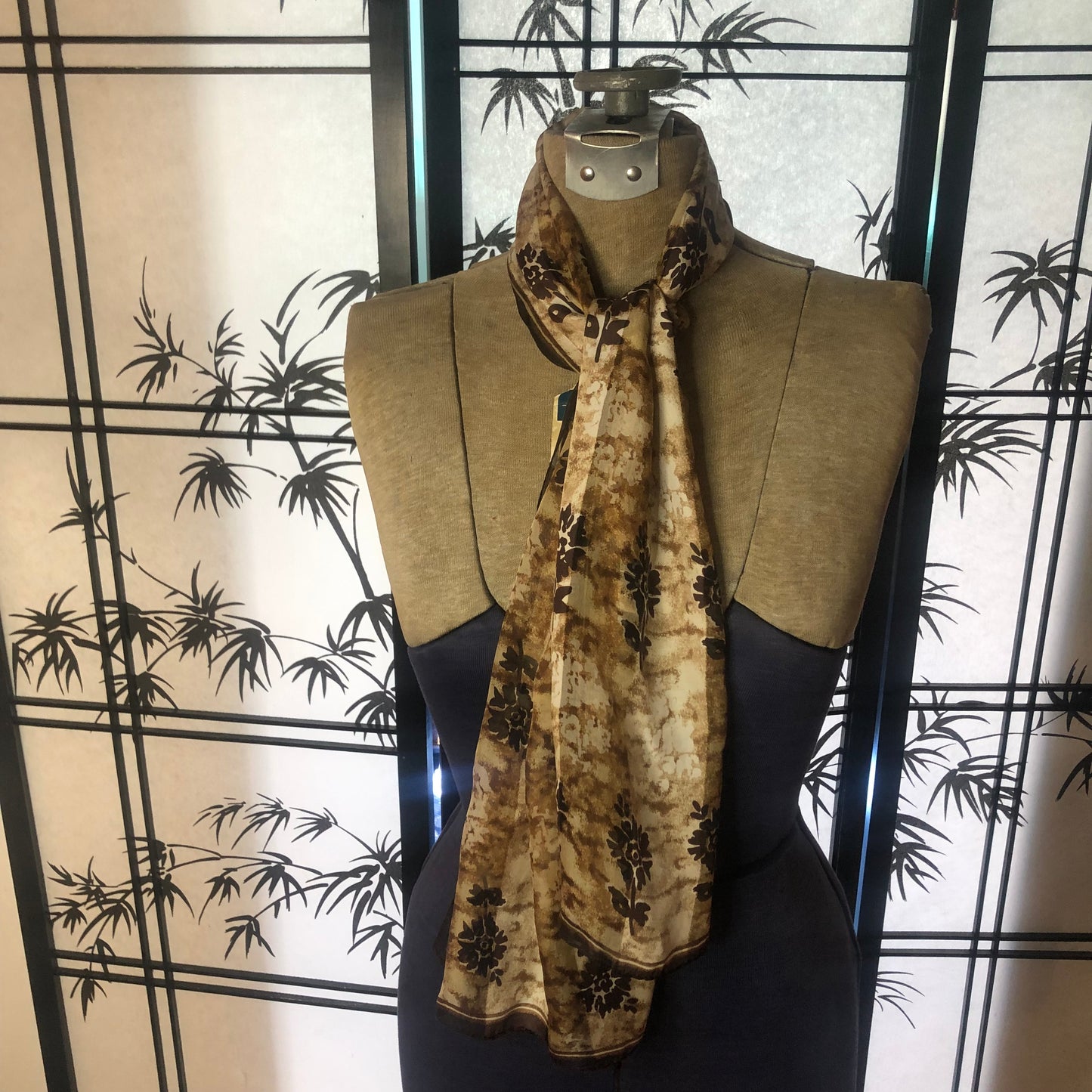 Brown Floral Unbranded Long Scarf