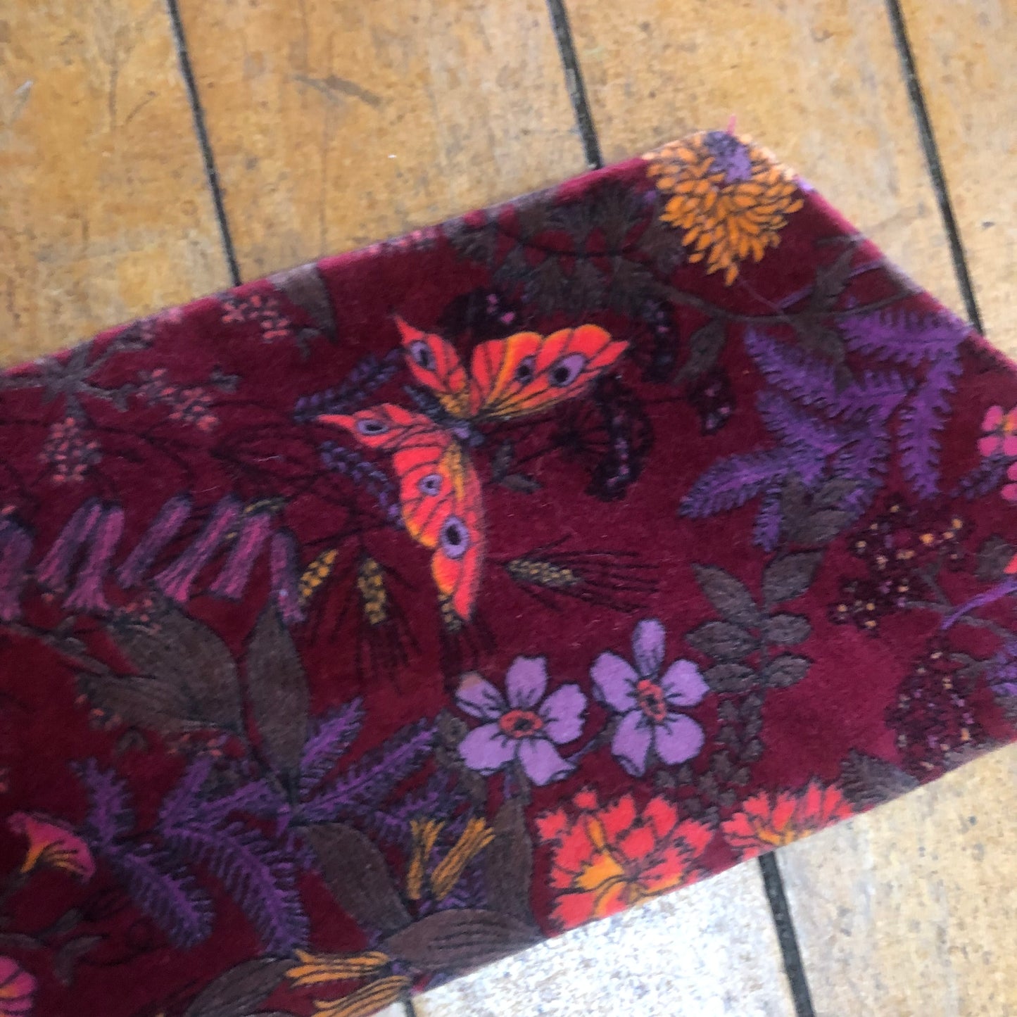 Burgundy Floral Unbranded Long Scarf