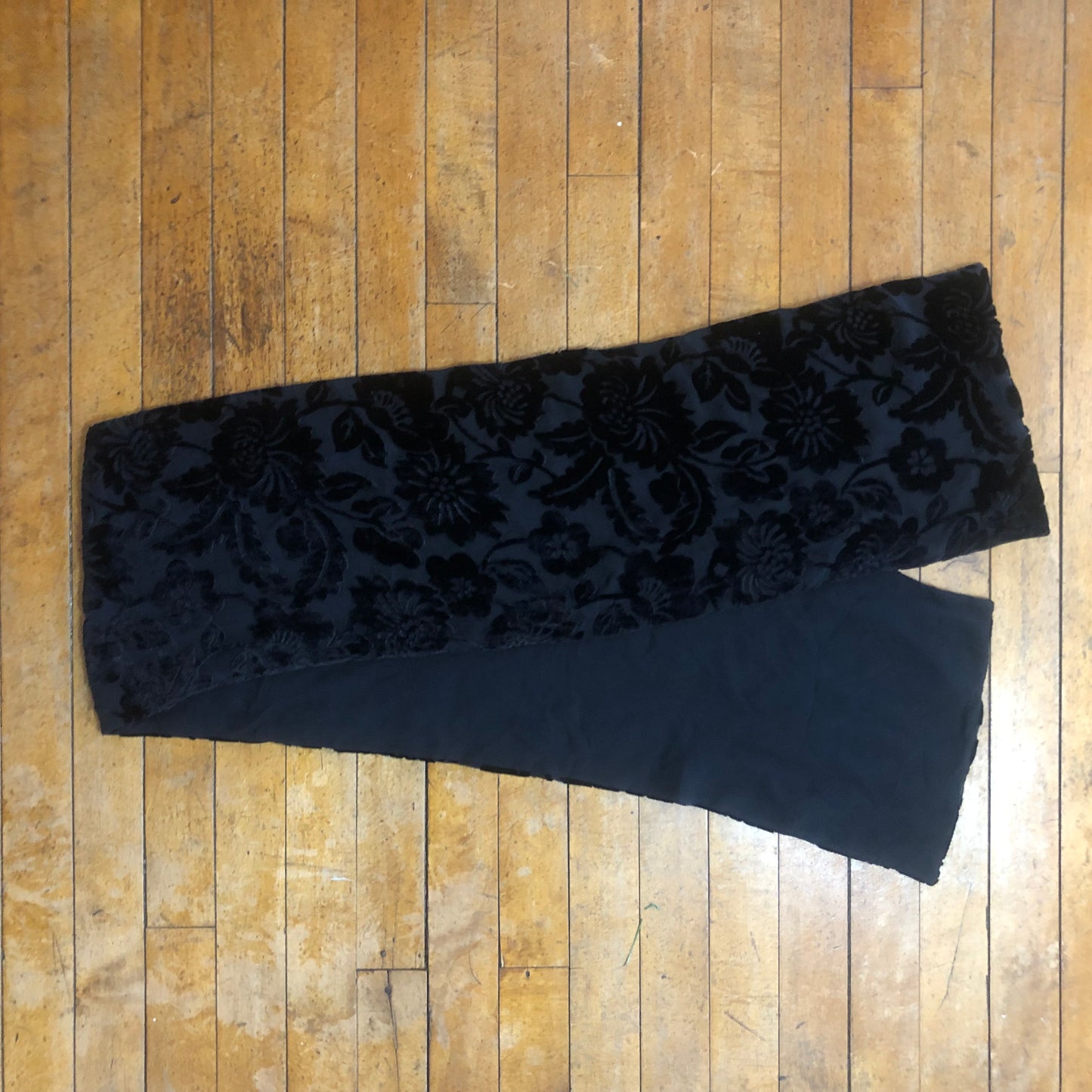 Vintage Long Black Floral Scarf, Unbranded Fashion Scarves