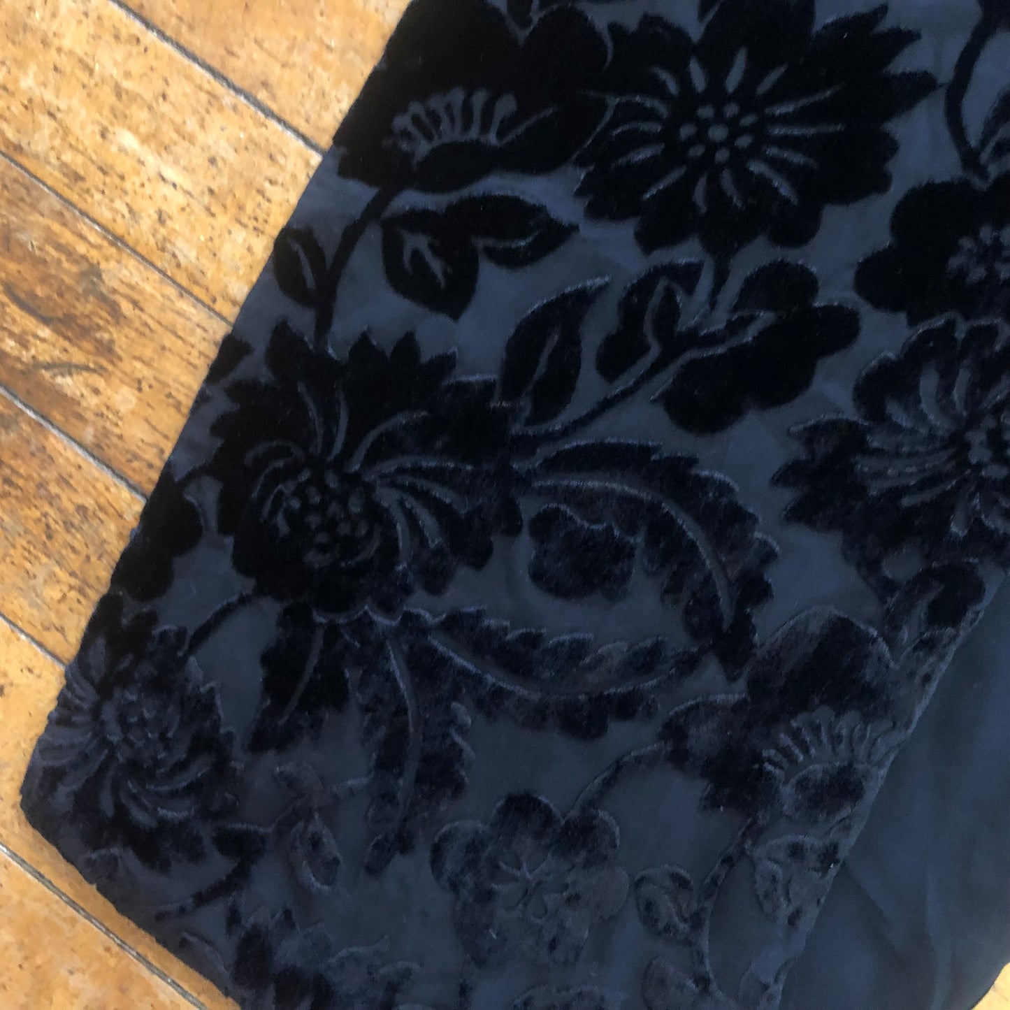 Vintage Long Black Floral Scarf, Unbranded Fashion Scarves