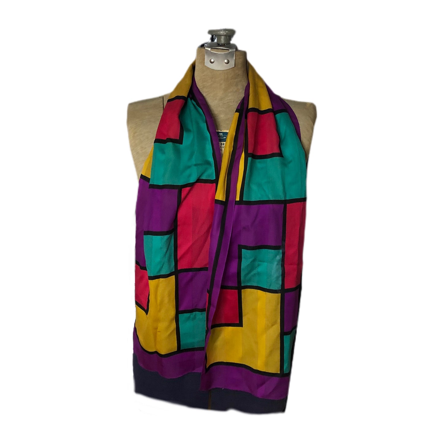 Colorful Abstract Geometric Scarf Unbranded Made In Italy 100% Polyester