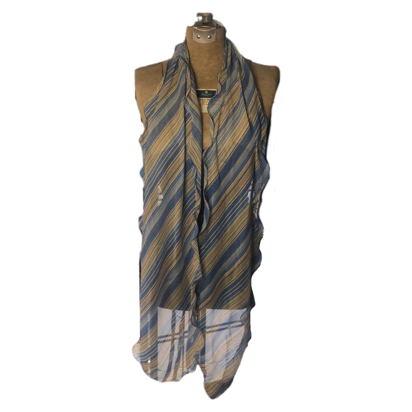 Blue Striped Long Unbranded Scarf