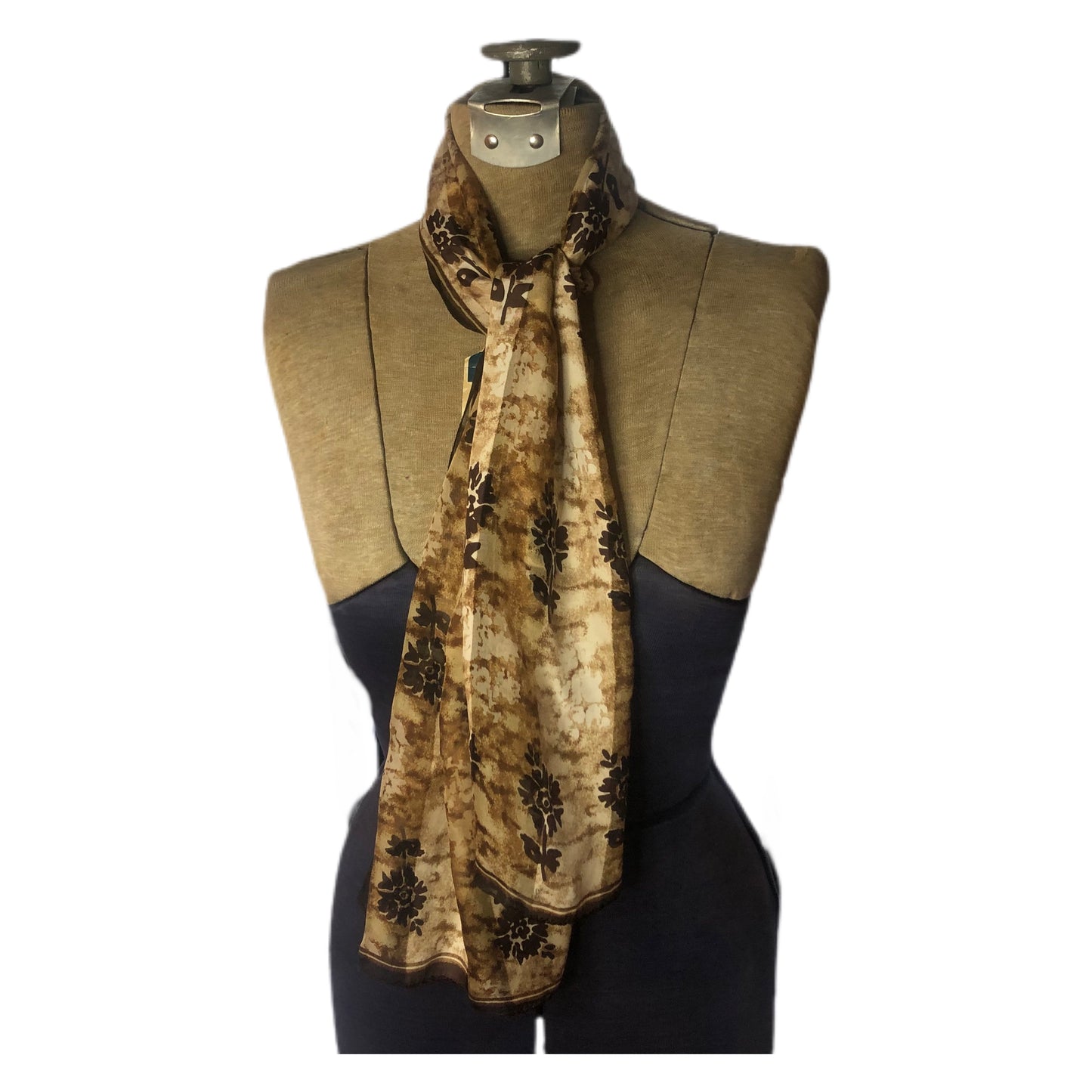 Brown Floral Unbranded Long Scarf
