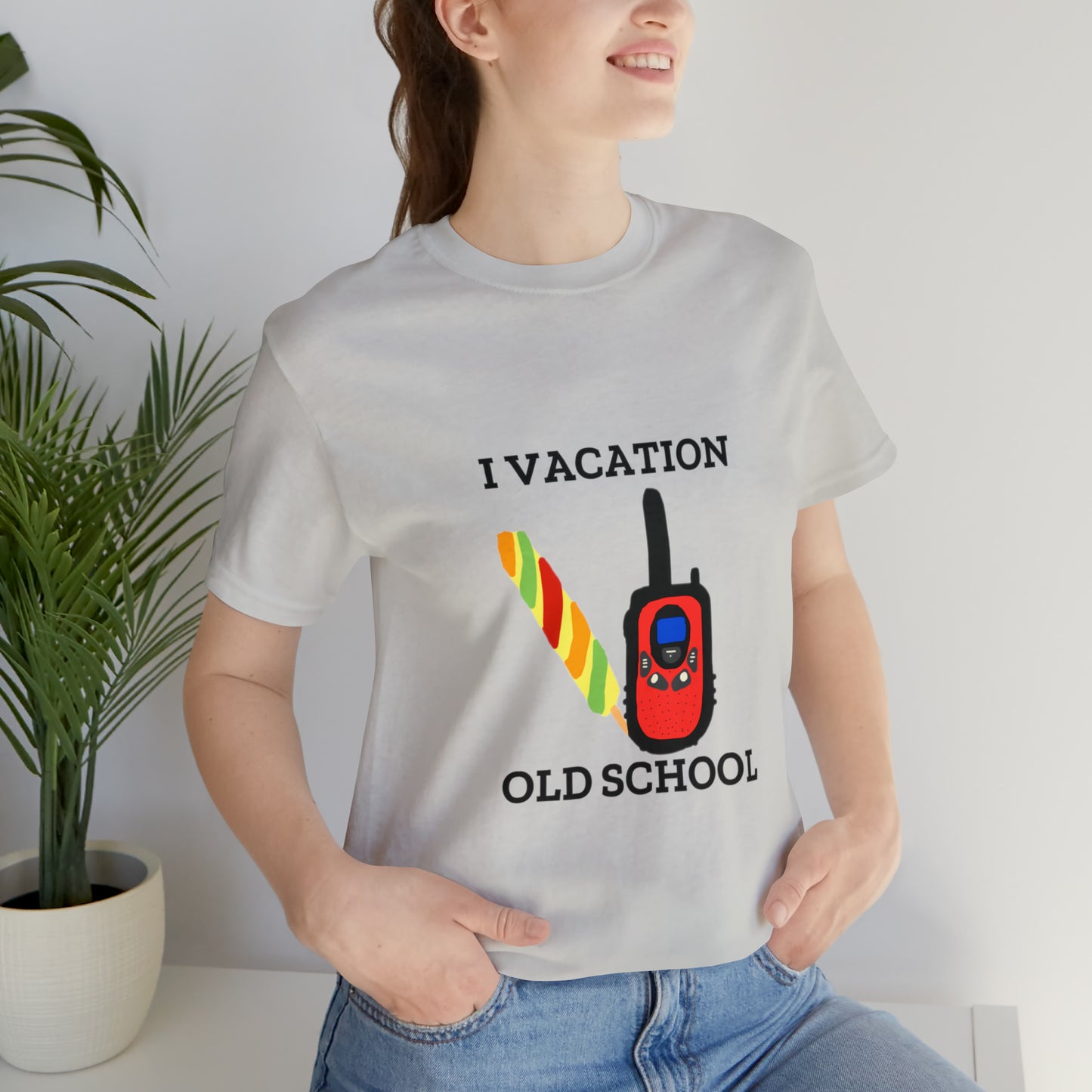 "I Vacation Old School" Unisex Jersey Short Sleeve Tee