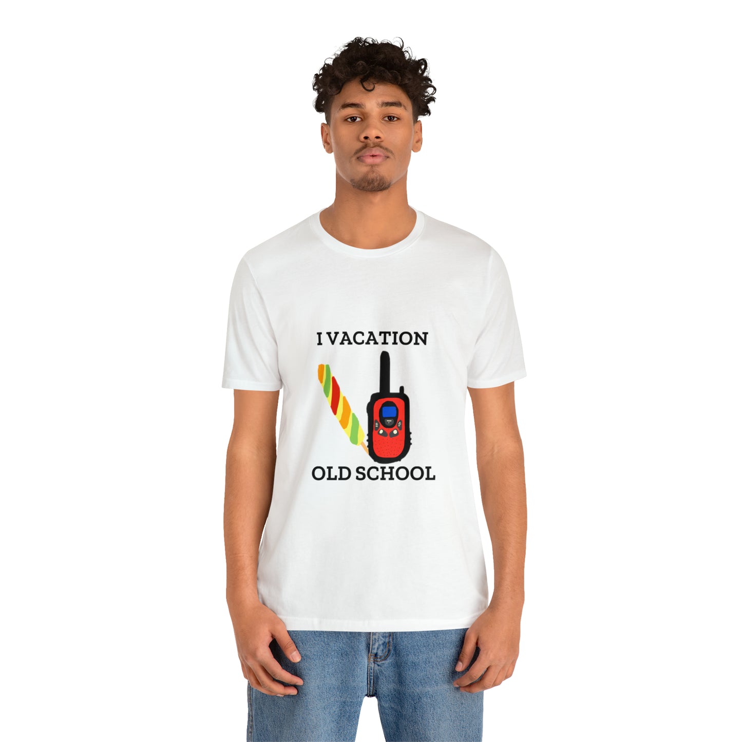 "I Vacation Old School" Unisex Jersey Short Sleeve Tee