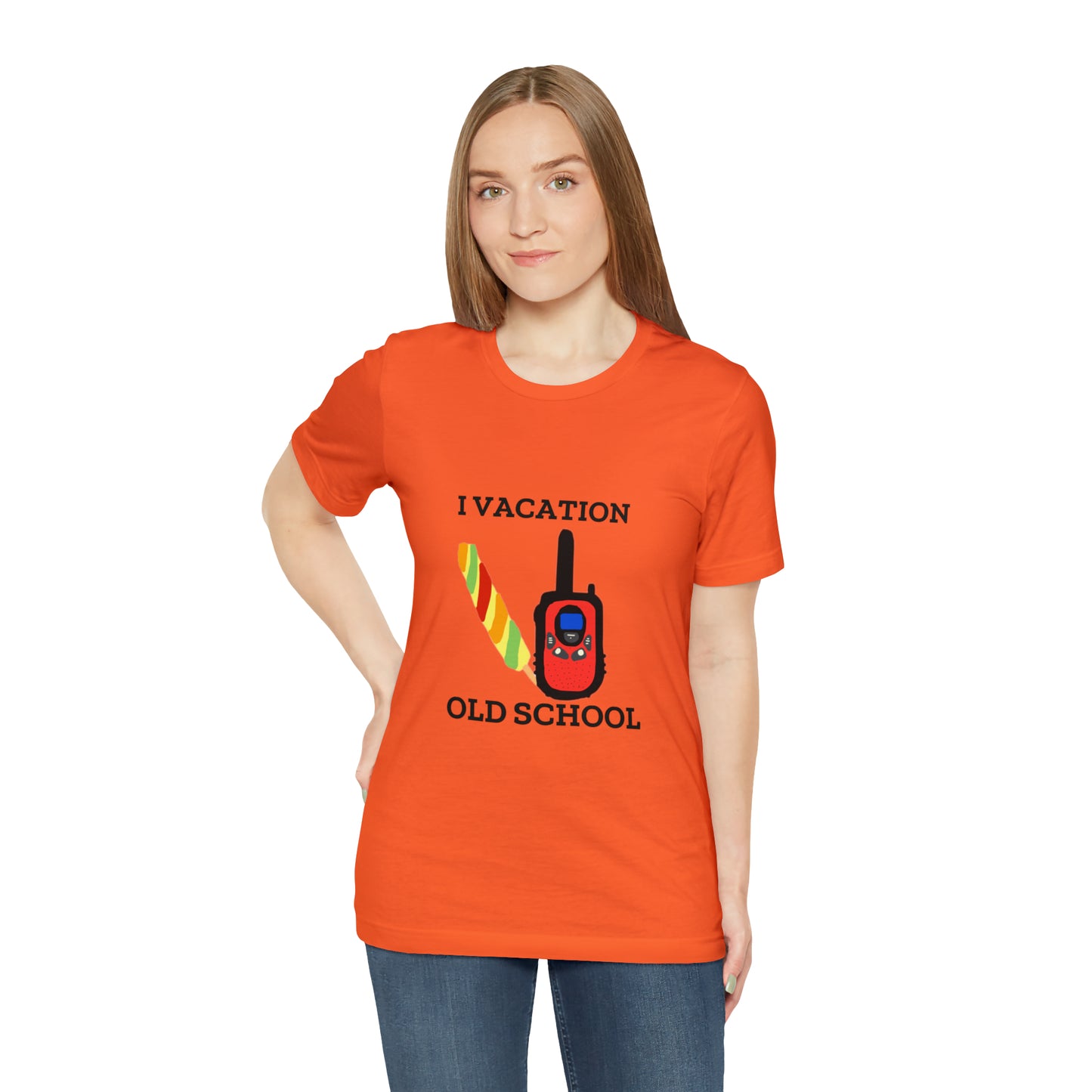 "I Vacation Old School" Unisex Jersey Short Sleeve Tee