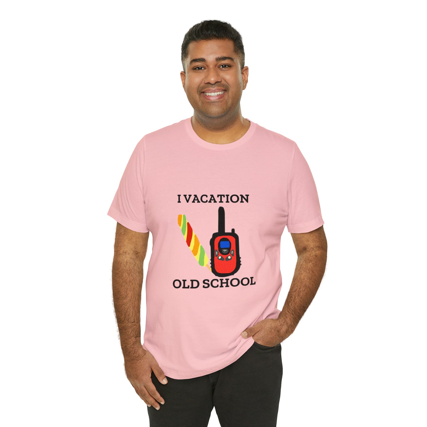 "I Vacation Old School" Unisex Jersey Short Sleeve Tee