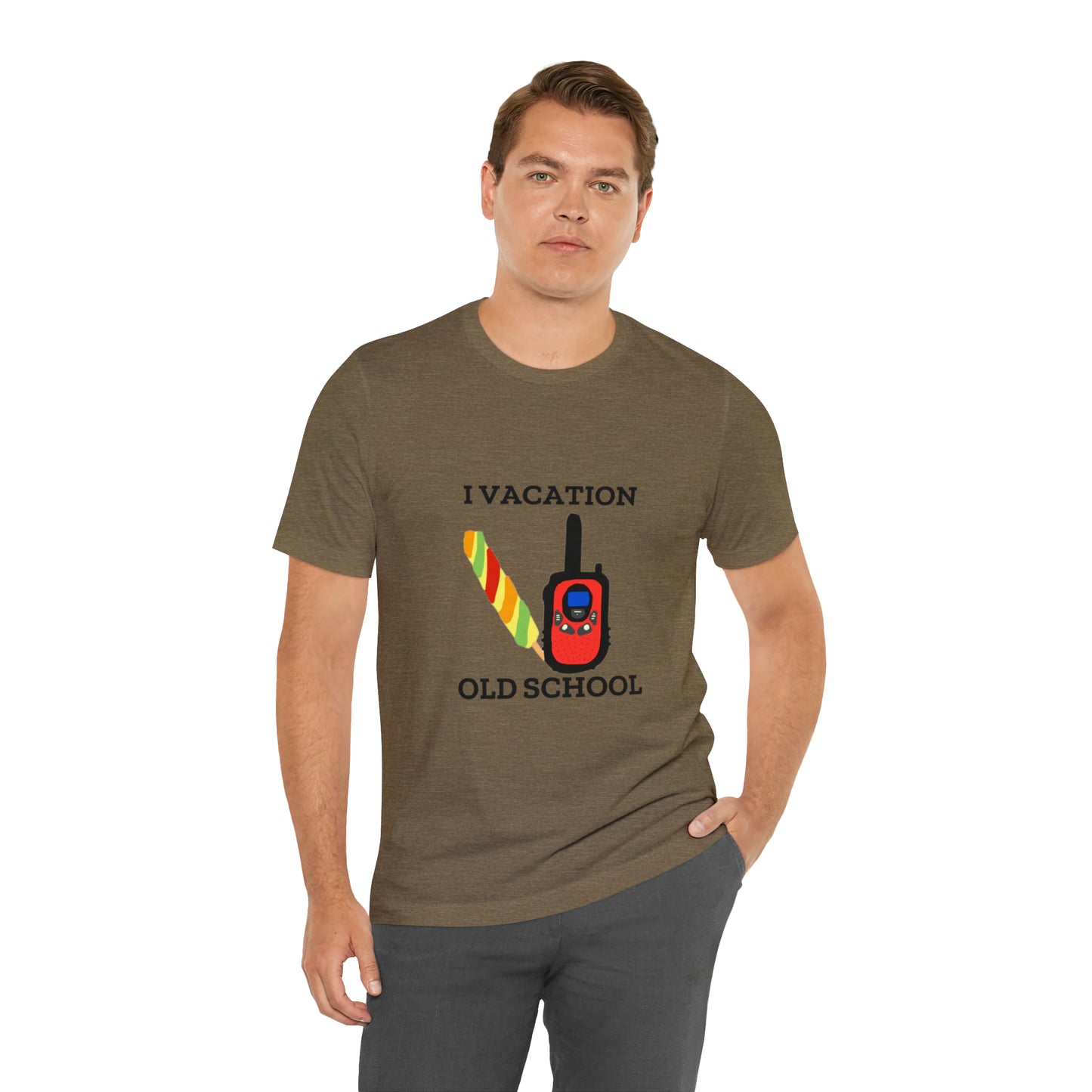 "I Vacation Old School" Unisex Jersey Short Sleeve Tee