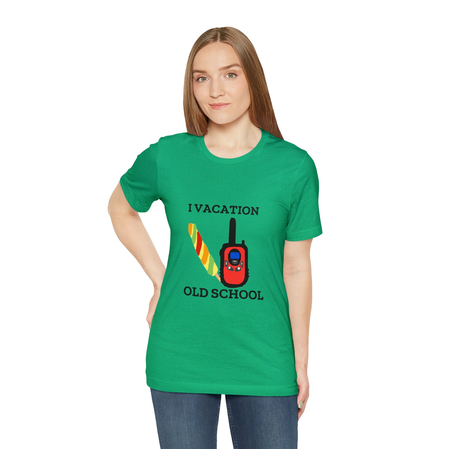 "I Vacation Old School" Unisex Jersey Short Sleeve Tee