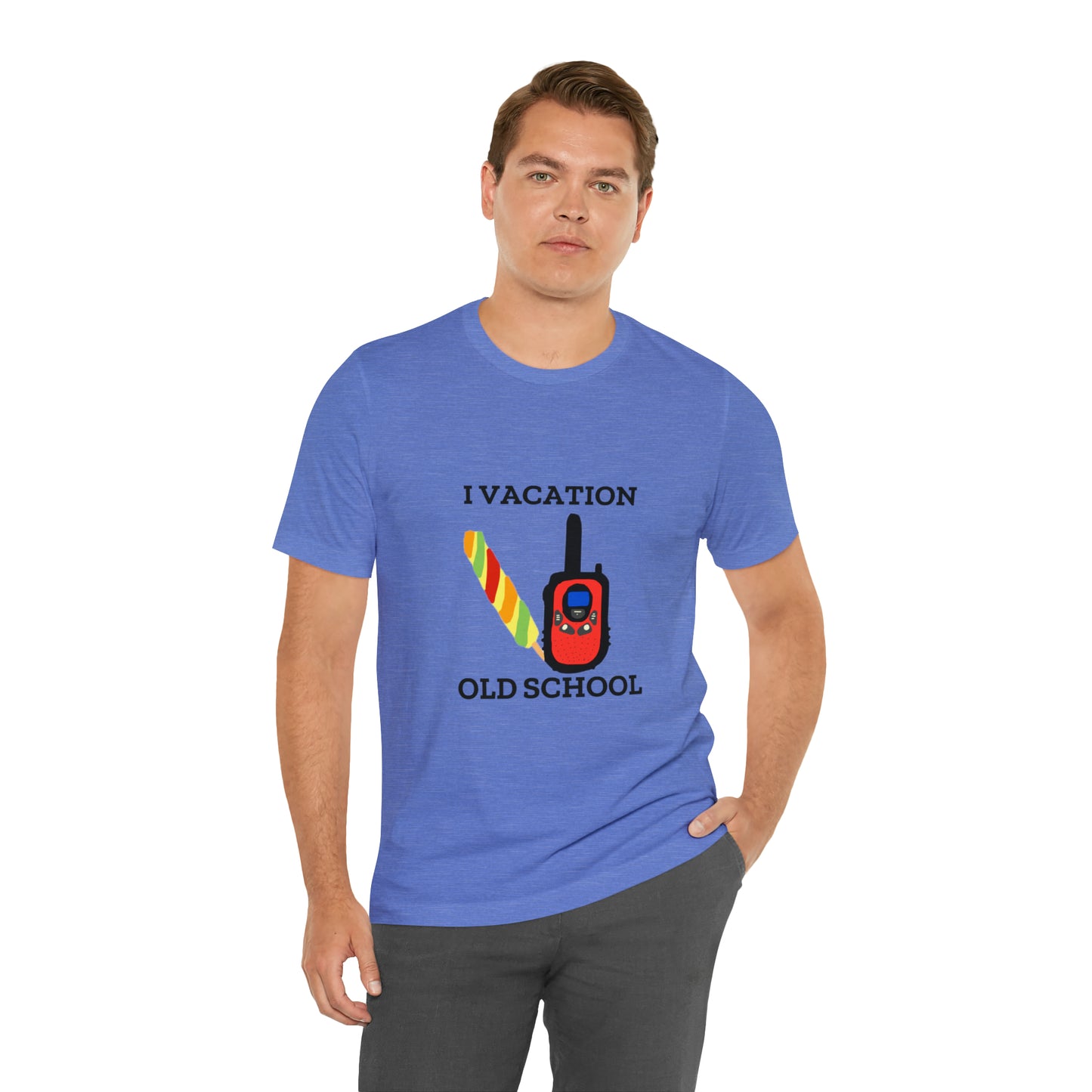 "I Vacation Old School" Unisex Jersey Short Sleeve Tee