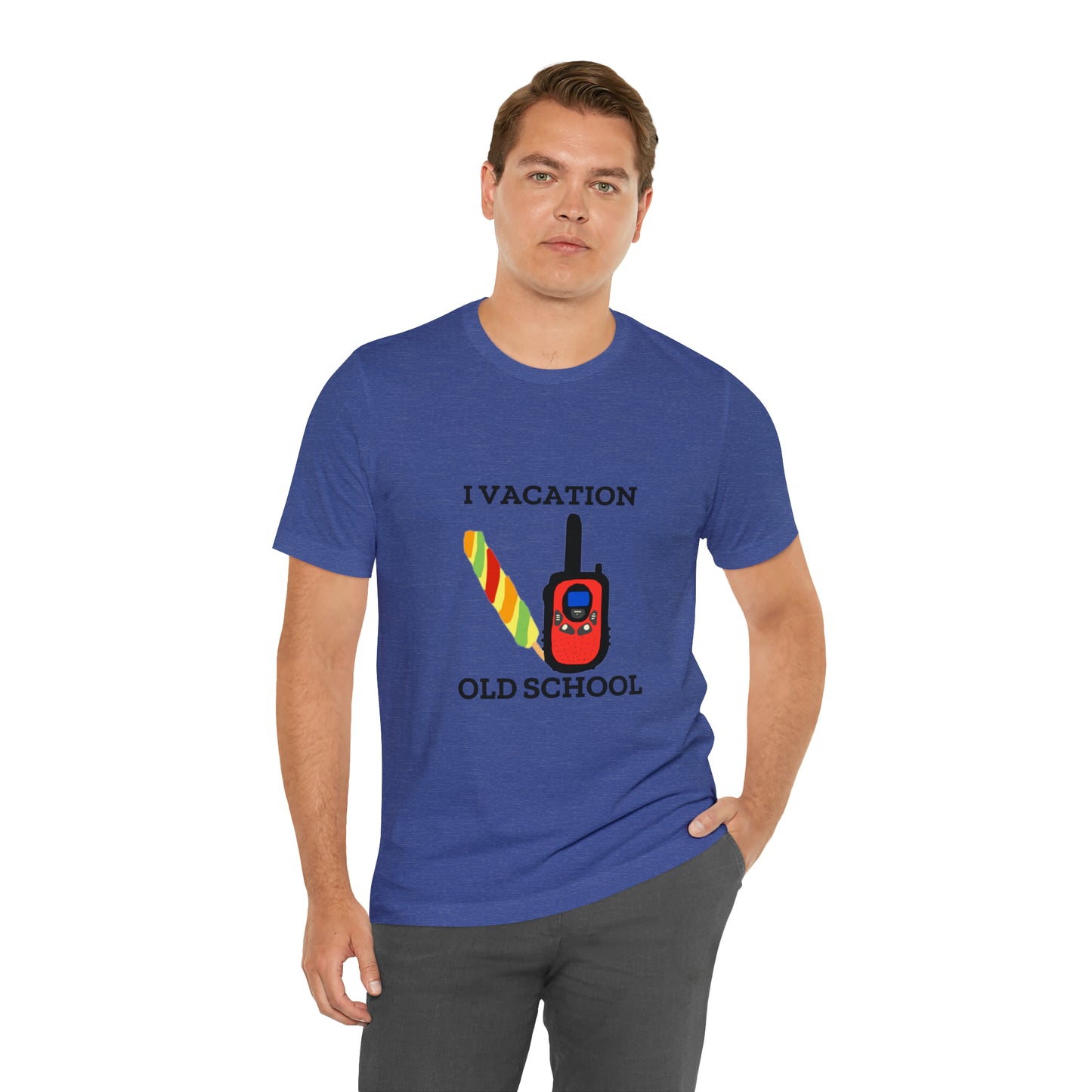 "I Vacation Old School" Unisex Jersey Short Sleeve Tee