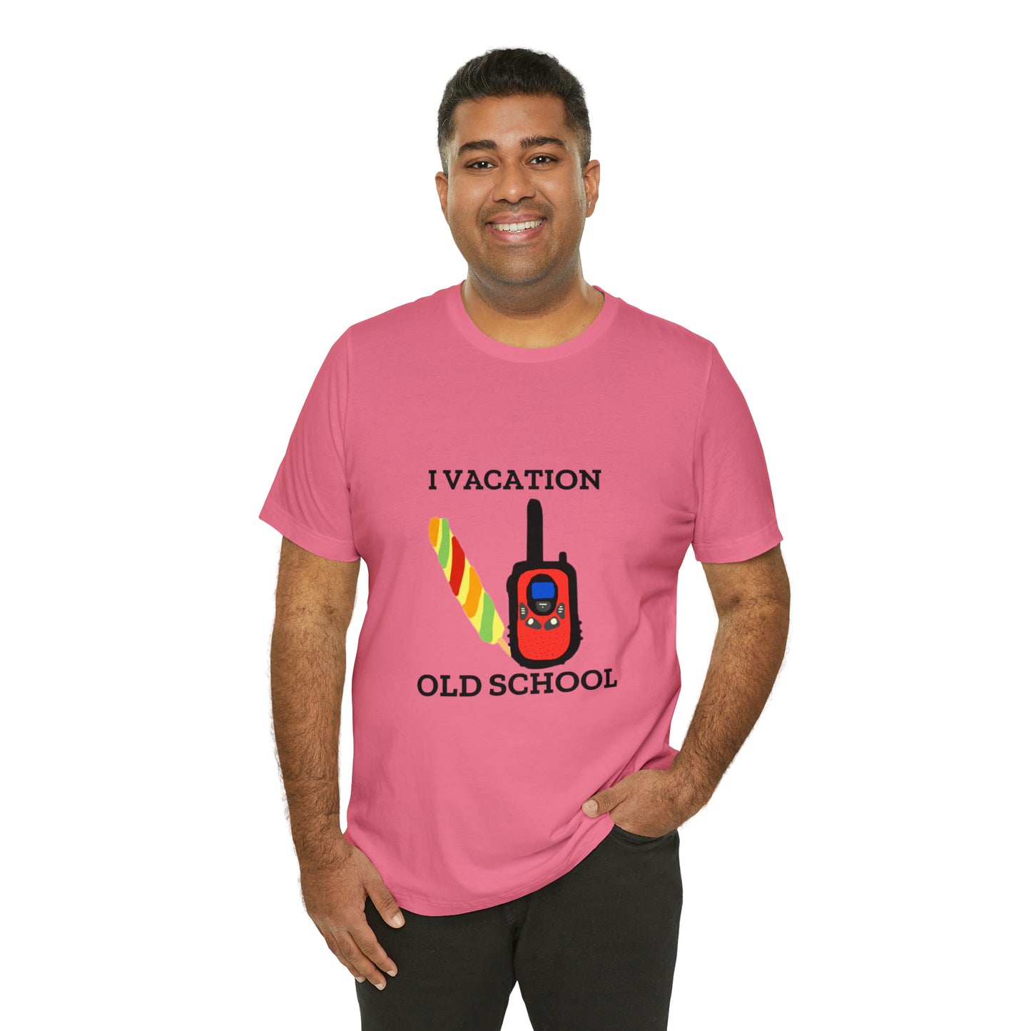 "I Vacation Old School" Unisex Jersey Short Sleeve Tee