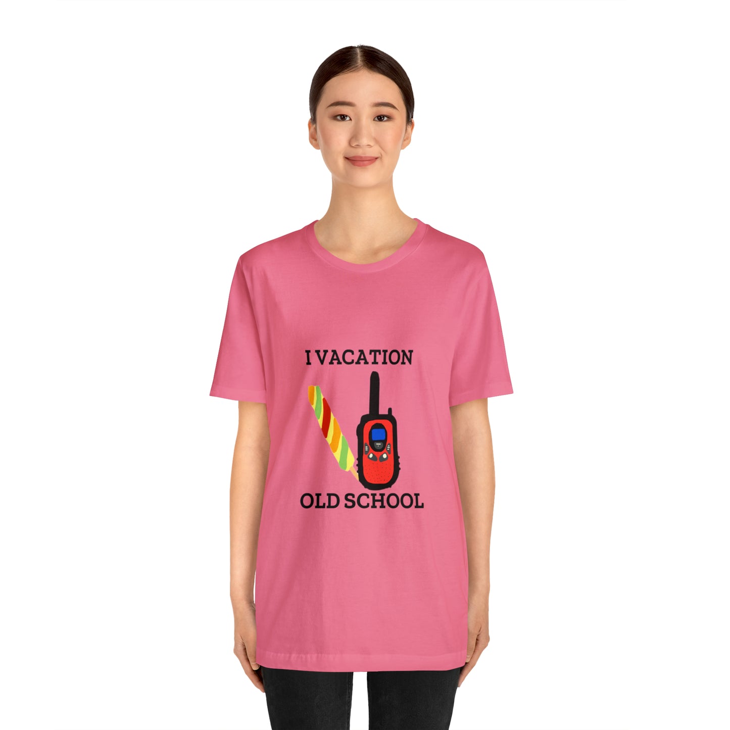 "I Vacation Old School" Unisex Jersey Short Sleeve Tee
