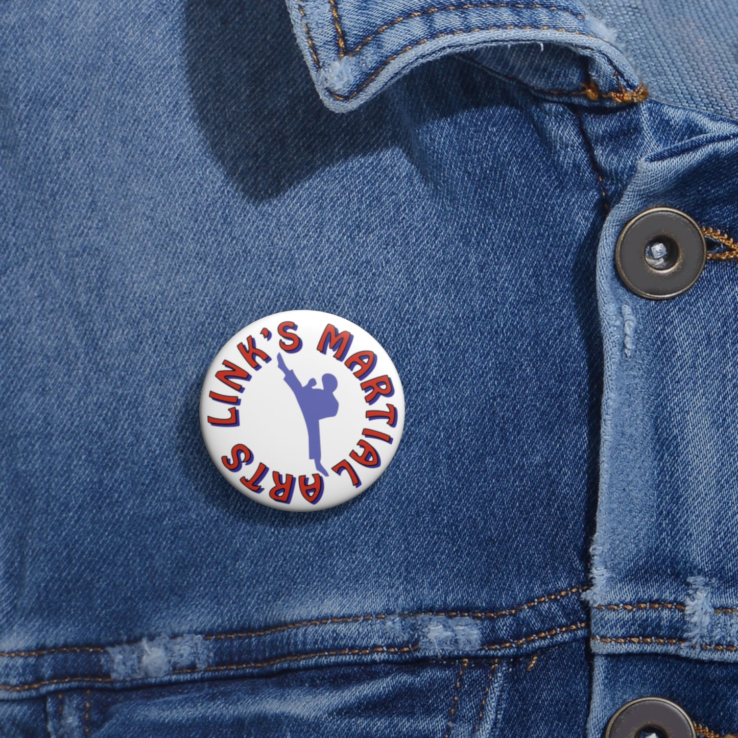 Link's Martial Arts Custom Logo Pin Buttons