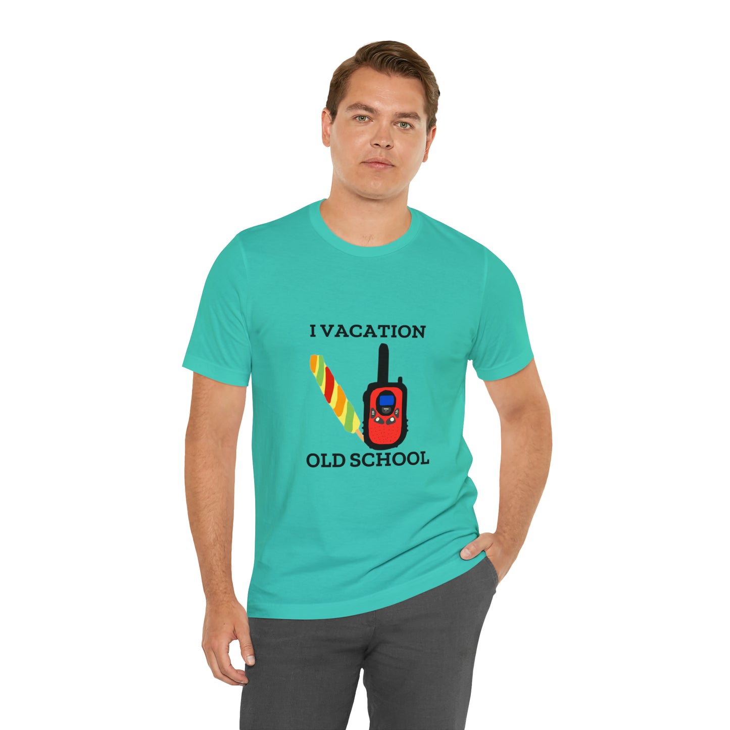 "I Vacation Old School" Unisex Jersey Short Sleeve Tee