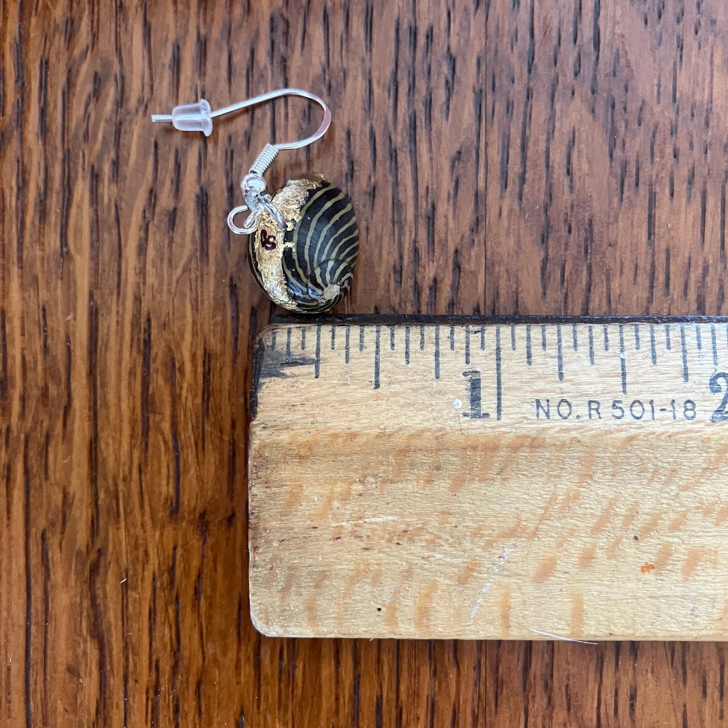 Zebra Nerite Snail Artisan Made Earrings Handcrafted Sea Shell Dangle Earrings