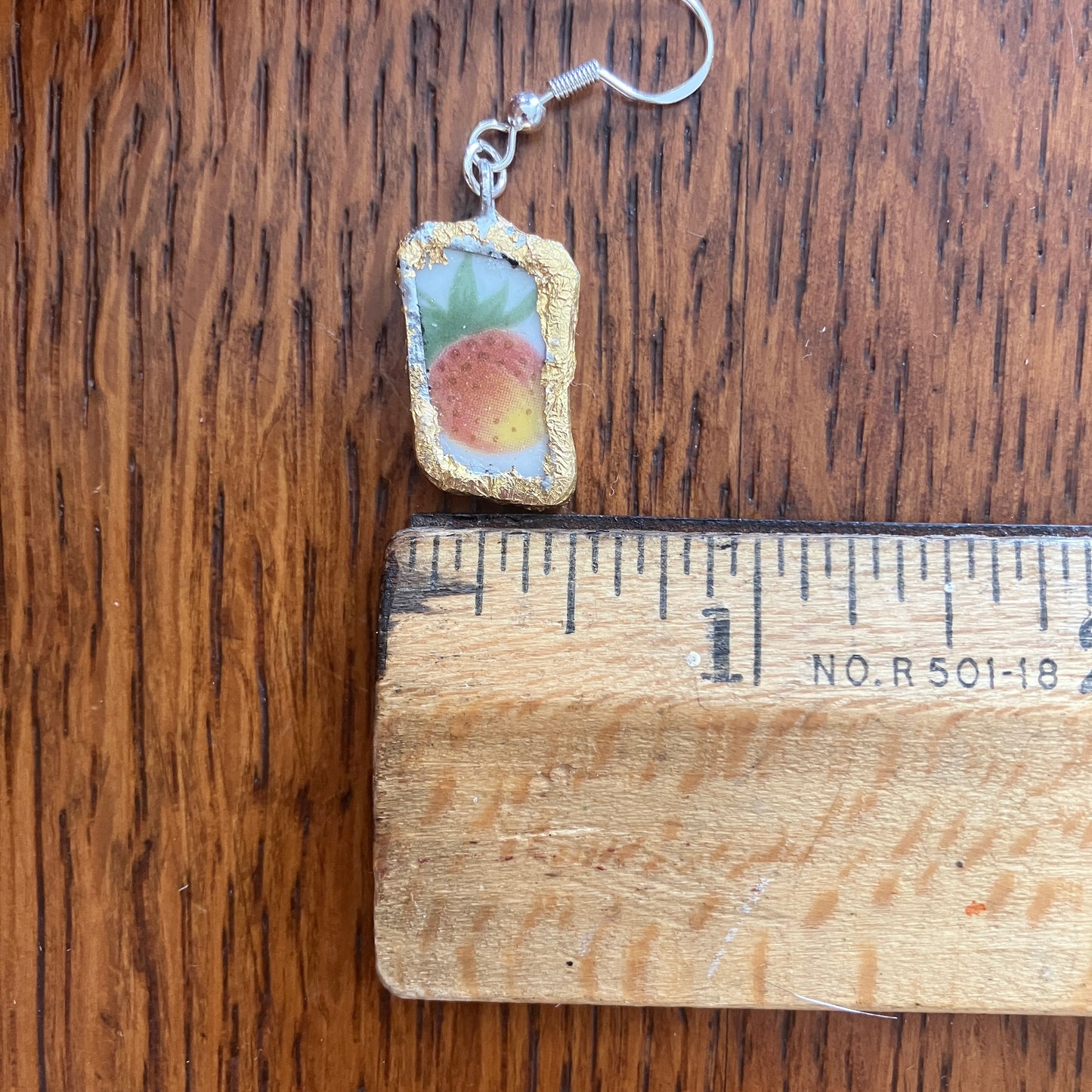 Broken Pottery Artisan Made Earrings Royal Doulton Strawberry Cream Dinner Plate Handcrafted Dangle Earrings