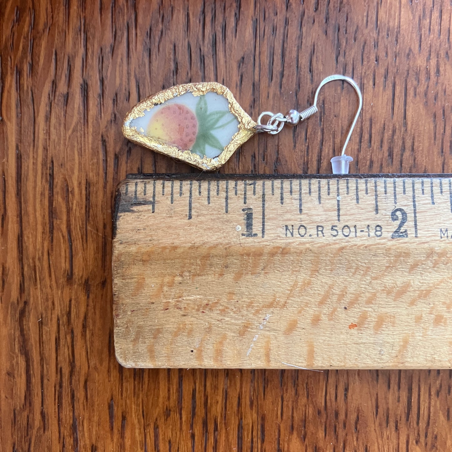 Broken Pottery Artisan Made Earrings Royal Doulton Strawberry Cream Dinner Plate Handcrafted Dangle Earrings