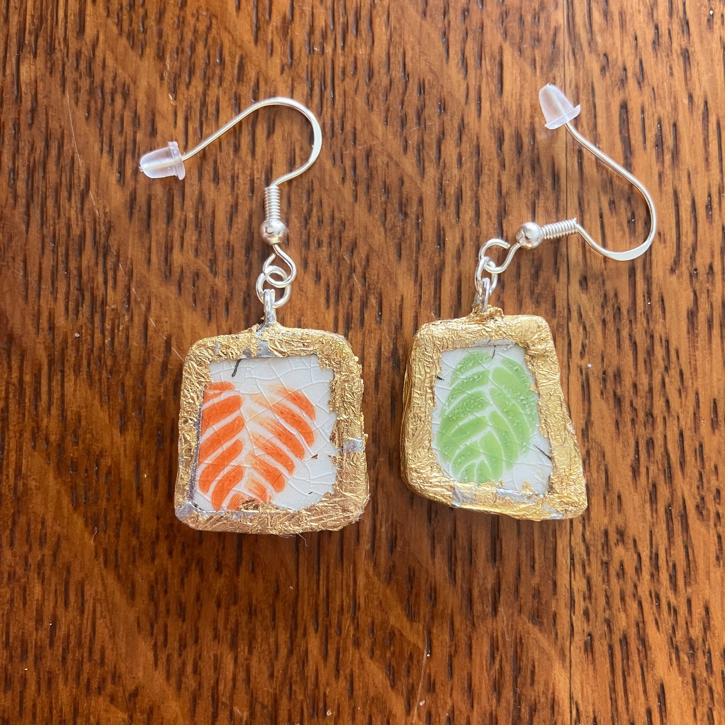 Broken Pottery Artisan Made Earrings Wells Plate Handcrafted Dangle Earrings