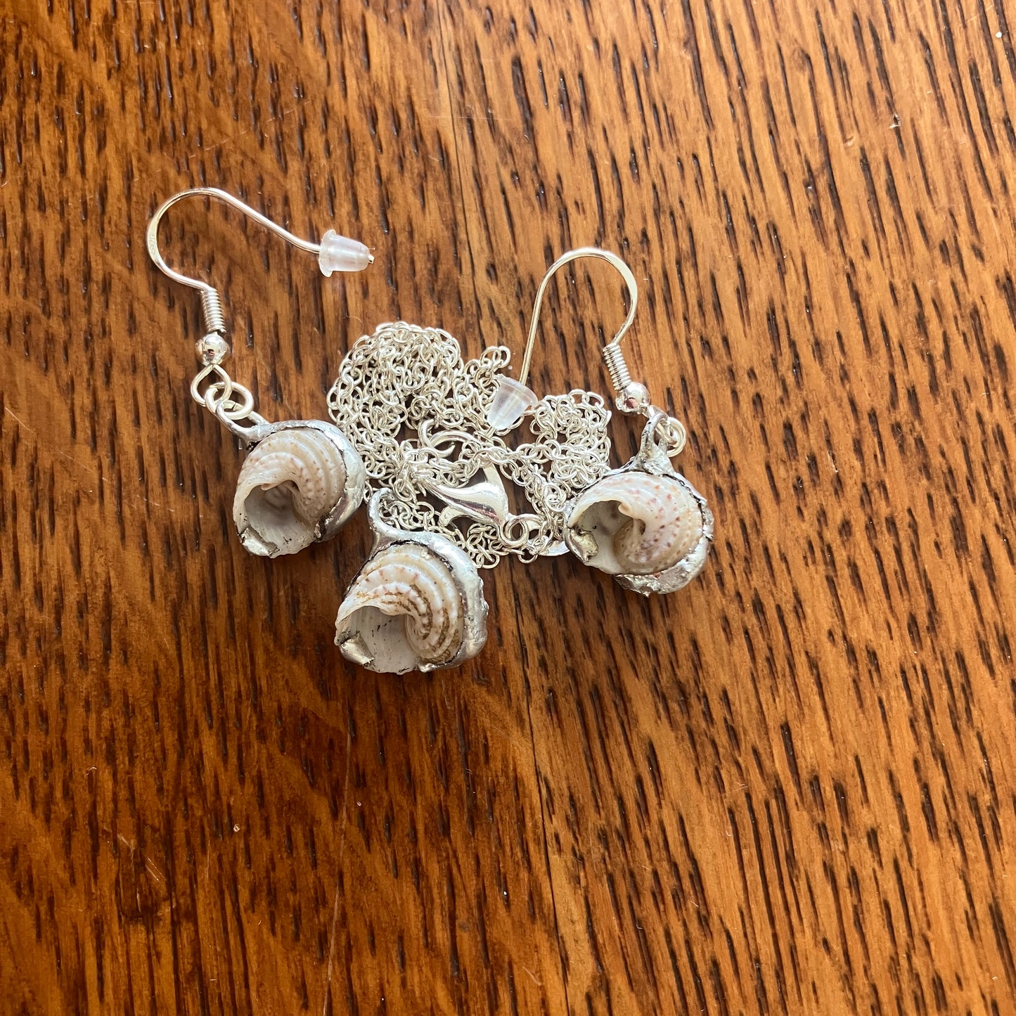 Sea Witch Artisan Made Set Handcrafted Sea Shell Necklace And Dangle Earrings