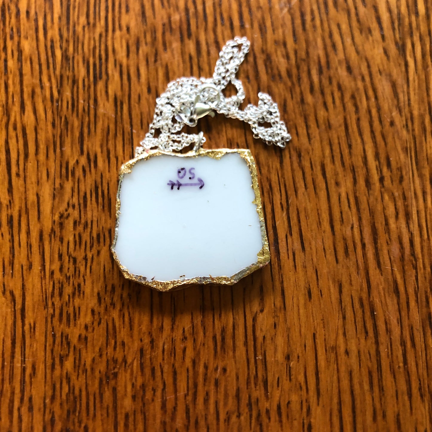 Broken Pottery Artisan Made Allamanda Flower Pendent Hawaii Collectors Plate Handcrafted Necklace 1.5in x 1.25in