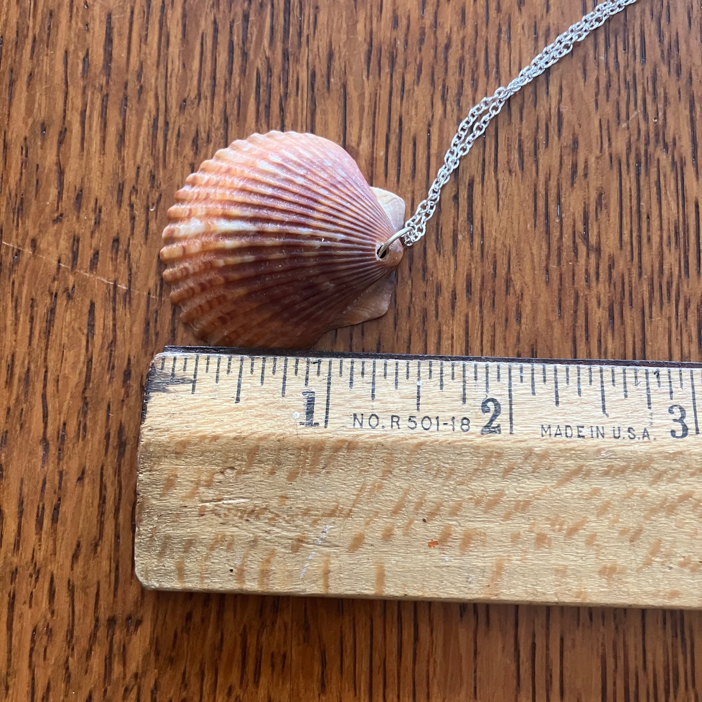 Lion's Paw Scallop Artisan Made Pendant Handcrafted Sea Shell Necklace 1 3/8in x 1 3/8in Mermaid Jewelry