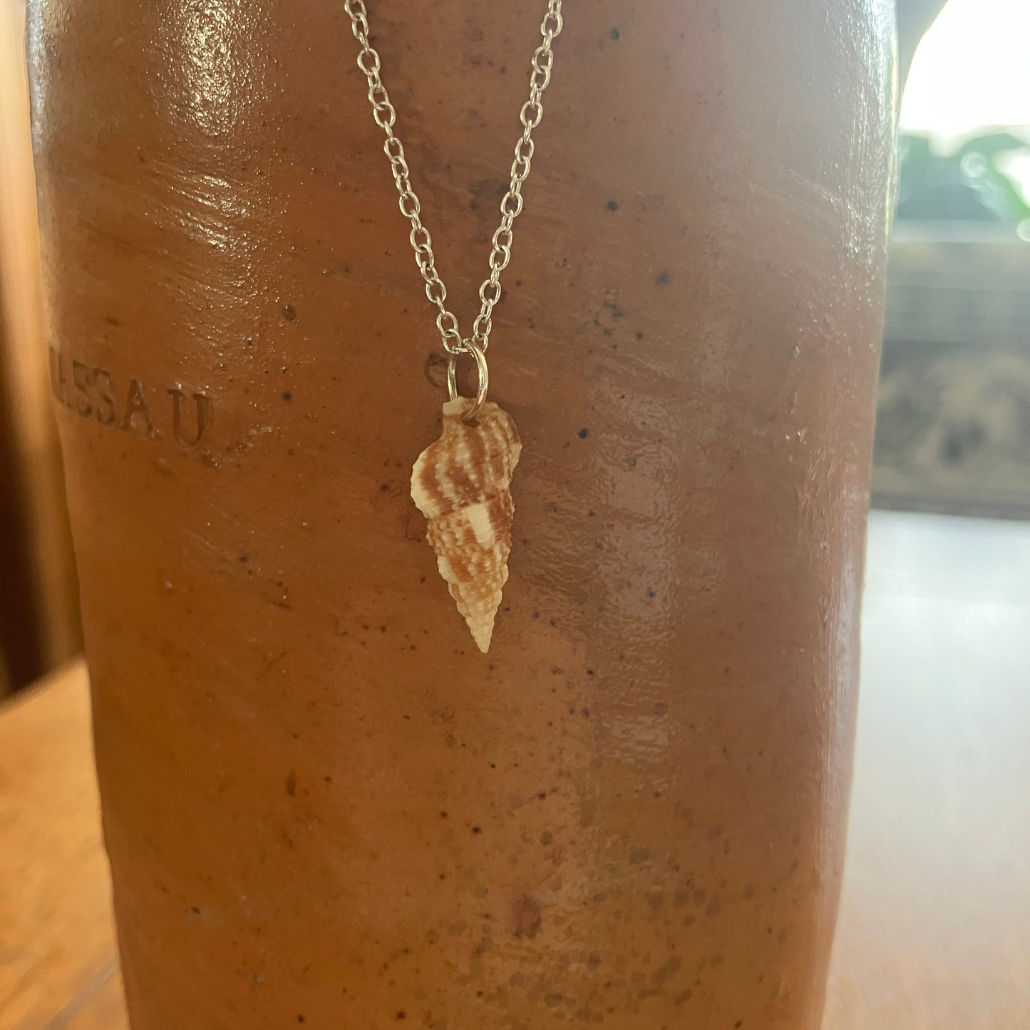 Cerith Sell Artisan Made Pendant Handcrafted Sea Shell Necklace 3/8in x 3/4in Mermaid Jewelry