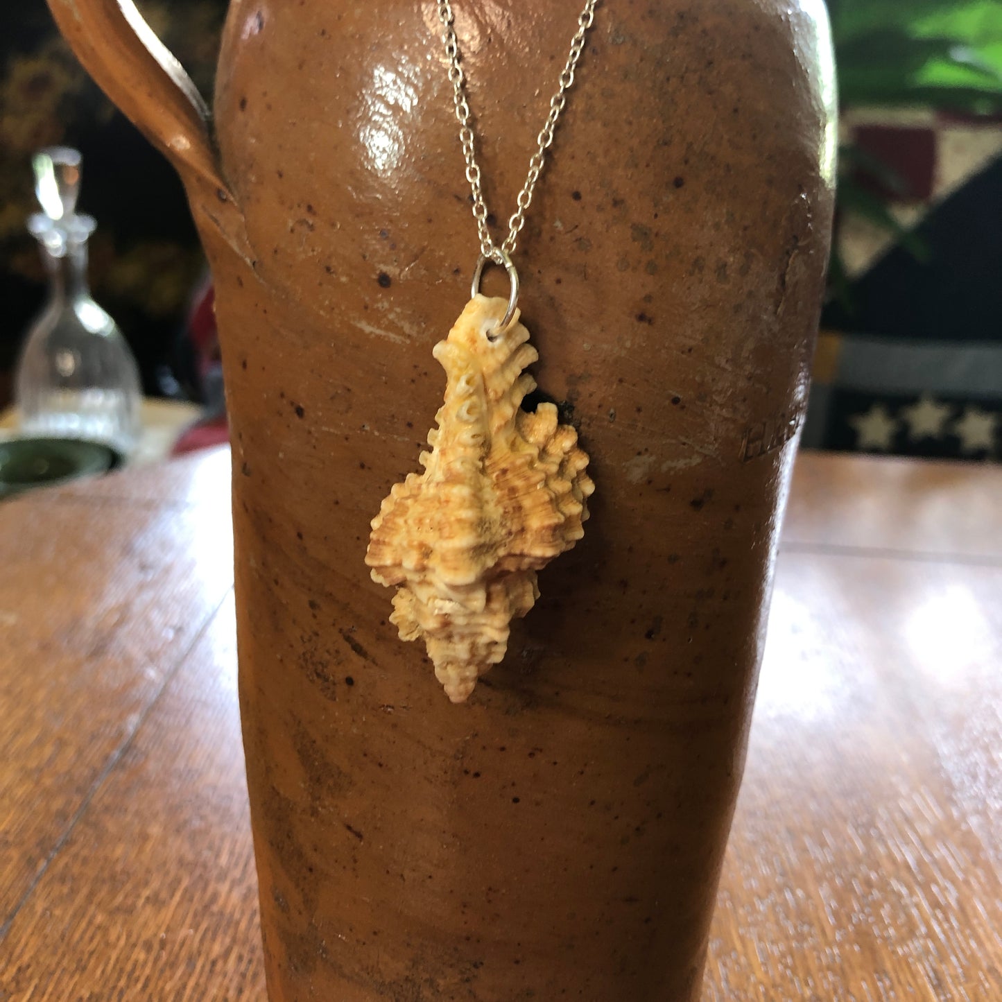 Murex Artisan Made Pendant Handcrafted Sea Shell Necklace 1 in x 2 in Mermaid Jewelry