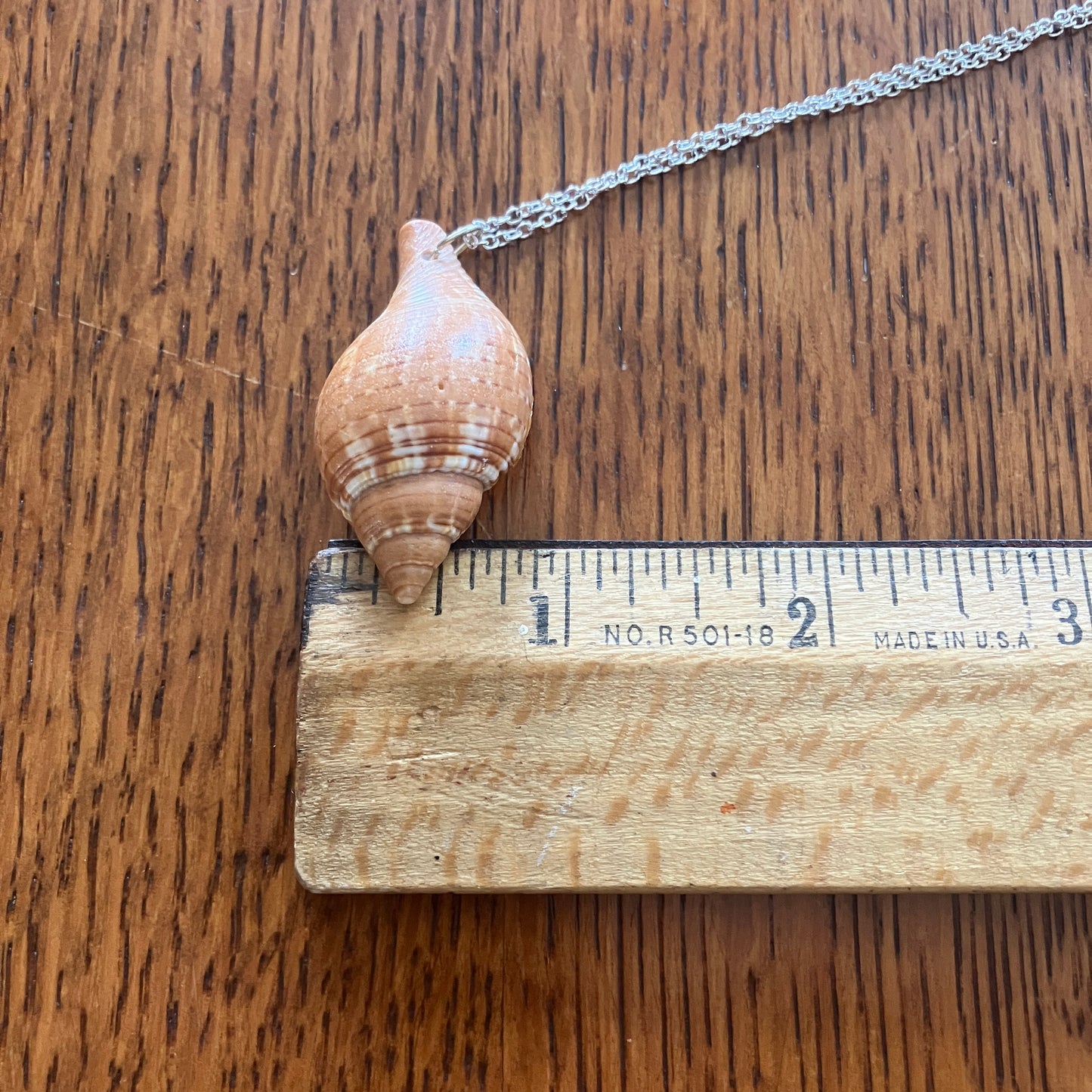 Tulip Shell Artisan Made Pendant Handcrafted Sea Shell Necklace 3/4in x 1 5/8in Mermaid Jewelry
