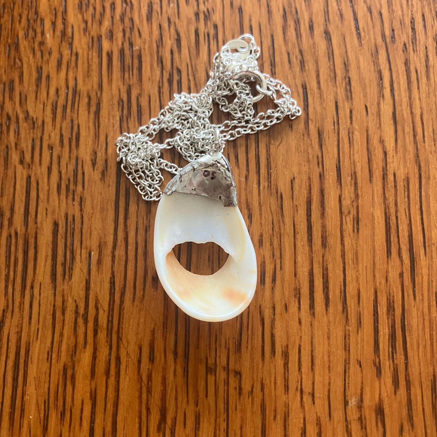 Sea Sell Artisan Made Pendant Handcrafted Sea Shell Necklace 5/8in x 1 1/8in