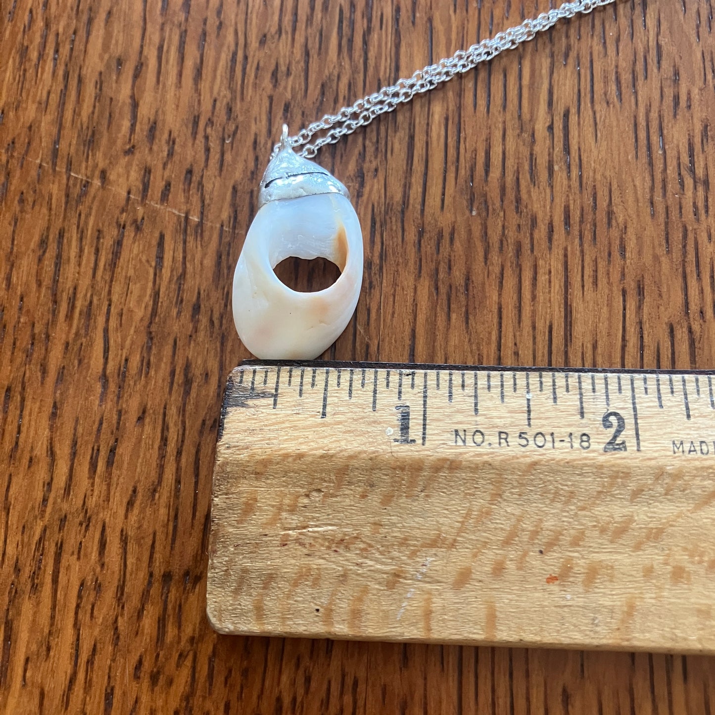 Sea Sell Artisan Made Pendant Handcrafted Sea Shell Necklace 5/8in x 1 1/8in