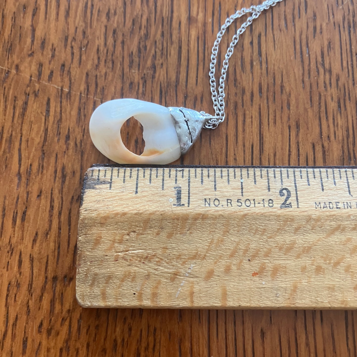 Sea Sell Artisan Made Pendant Handcrafted Sea Shell Necklace 5/8in x 1 1/8in