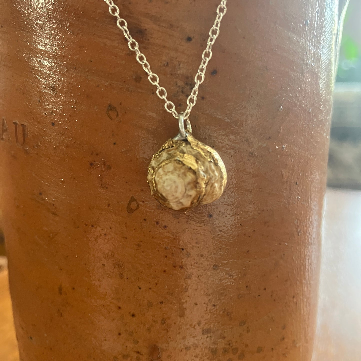 Sea Witch Artisan Made Pendant Handcrafted Sea Shell Necklace 1/2 in x 1/2 in