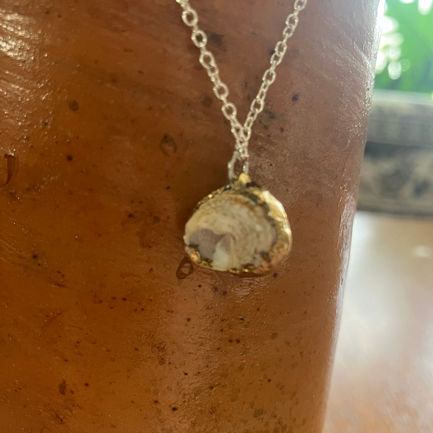 Sea Witch Artisan Made Pendant Handcrafted Sea Shell Necklace 1/2 in x 1/2 in