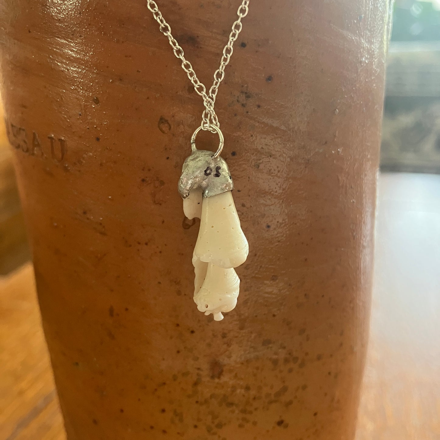 Sea Shell Spiral Artisan Made Pendant Handcrafted Sea Shell Necklace 3/8in x 1 1/8in