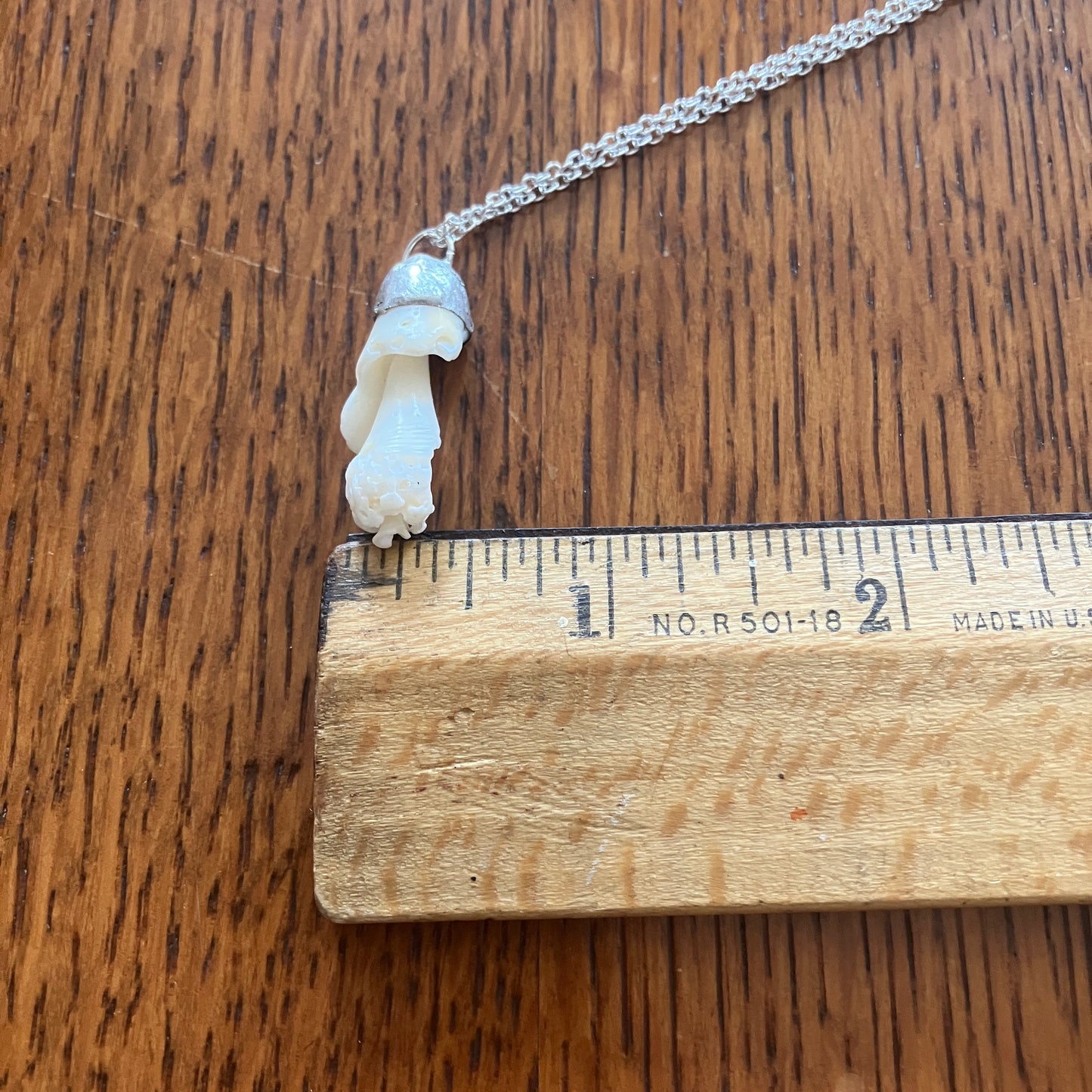 Sea Shell Spiral Artisan Made Pendant Handcrafted Sea Shell Necklace 3/8in x 1 1/8in