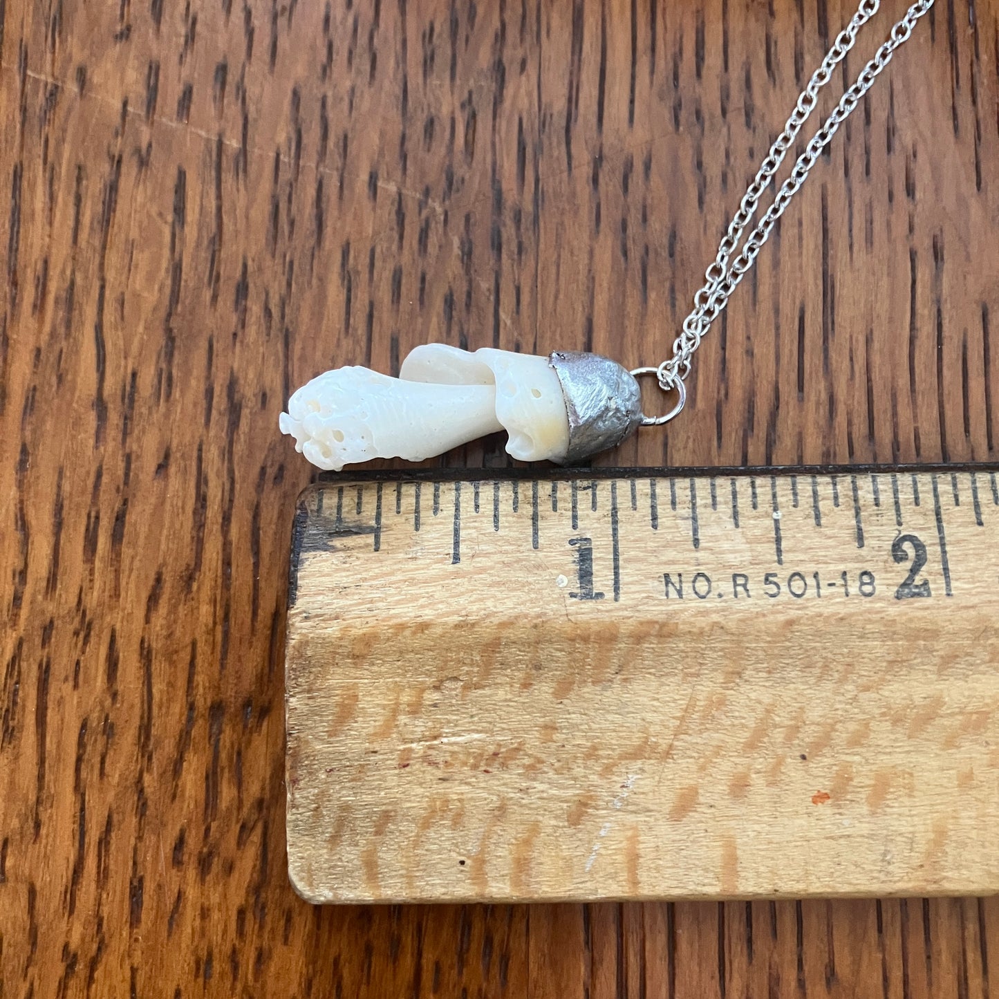 Sea Shell Spiral Artisan Made Pendant Handcrafted Sea Shell Necklace 3/8in x 1 1/8in