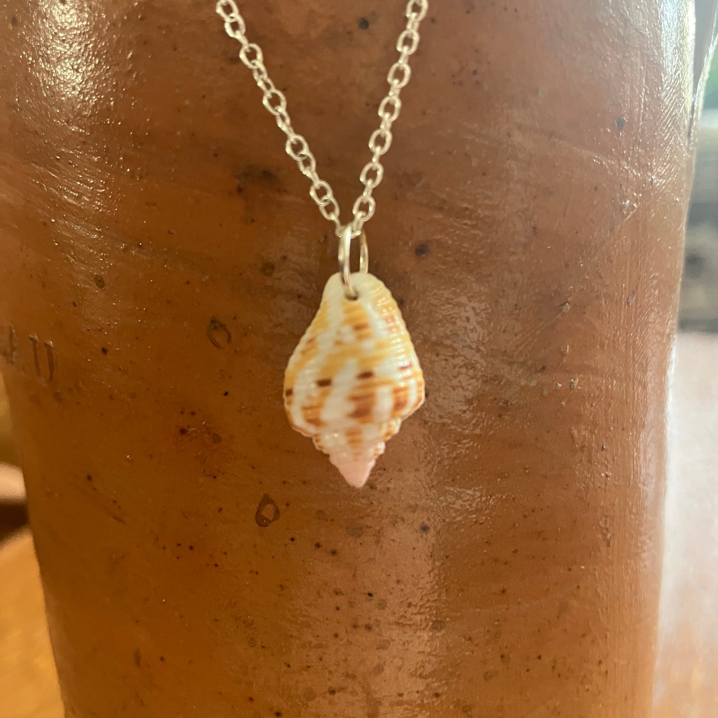 Sea Sell Artisan Made Pendant Handcrafted Sea Shell Necklace 1/2 in x 3/4 in Mermaid Jewelry
