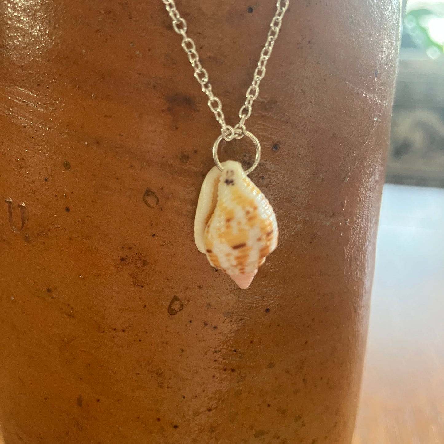 Sea Sell Artisan Made Pendant Handcrafted Sea Shell Necklace 1/2 in x 3/4 in Mermaid Jewelry